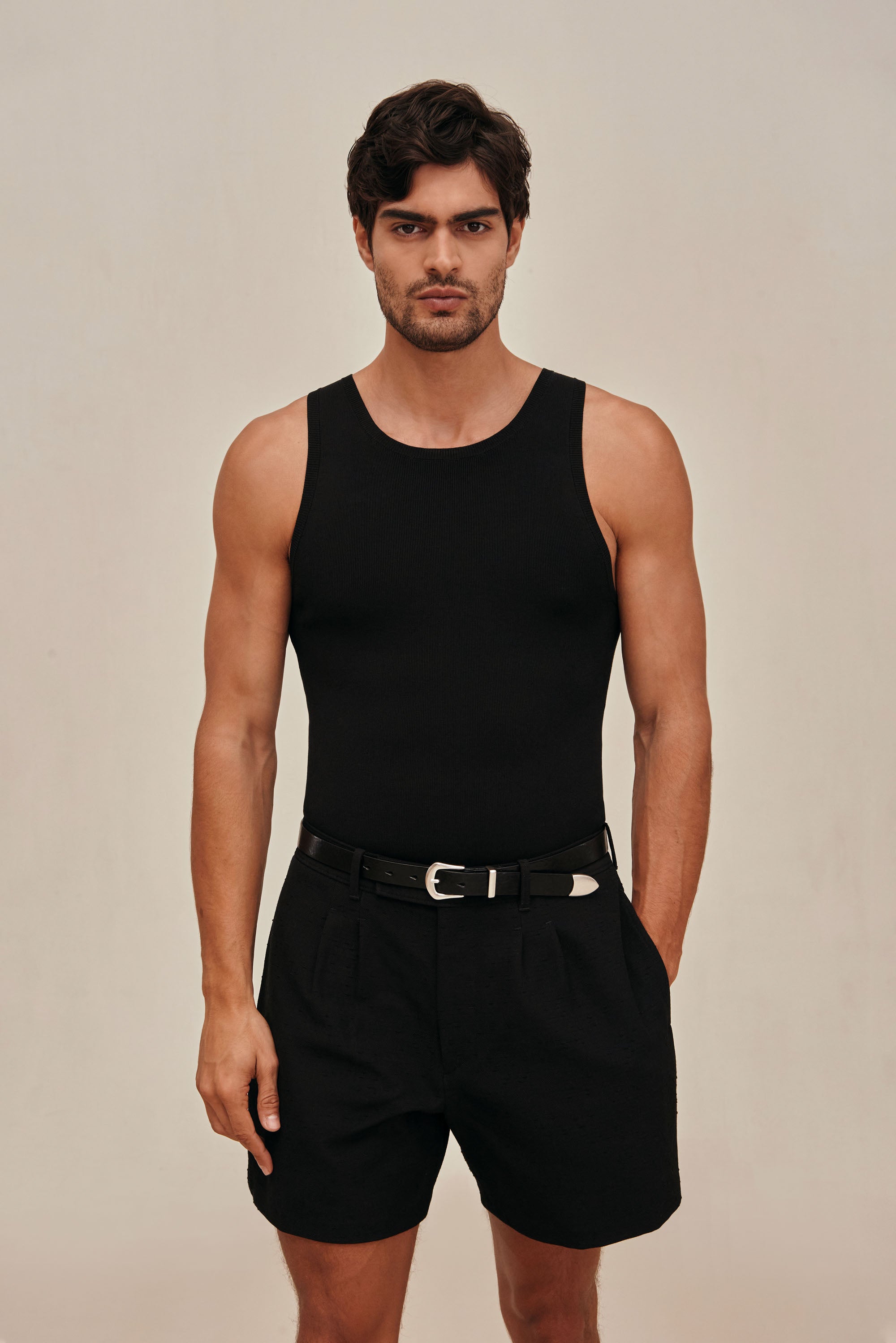 ELIOT KNIT TANK - BLACK