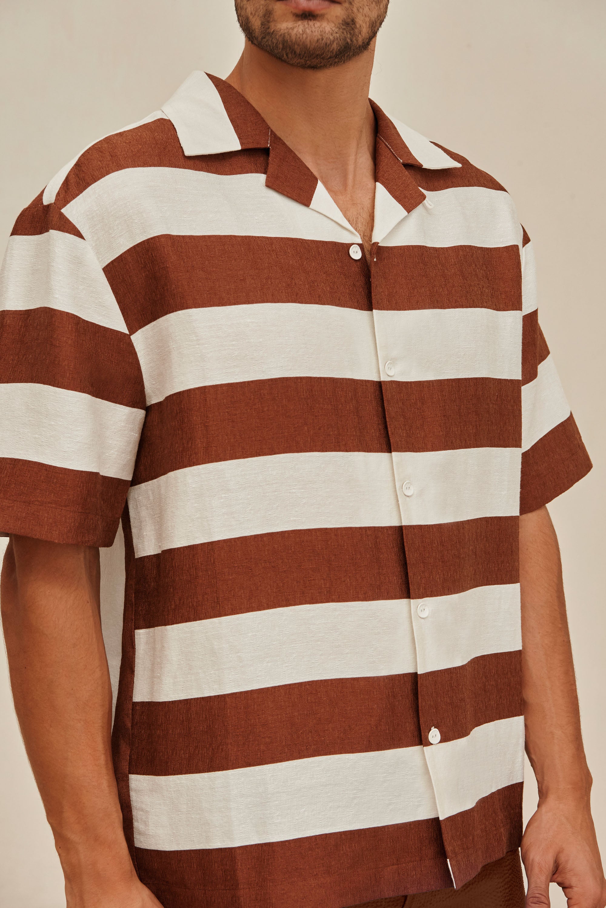 LEONARDO SHIRT - LARGE SADDLE STRIPE