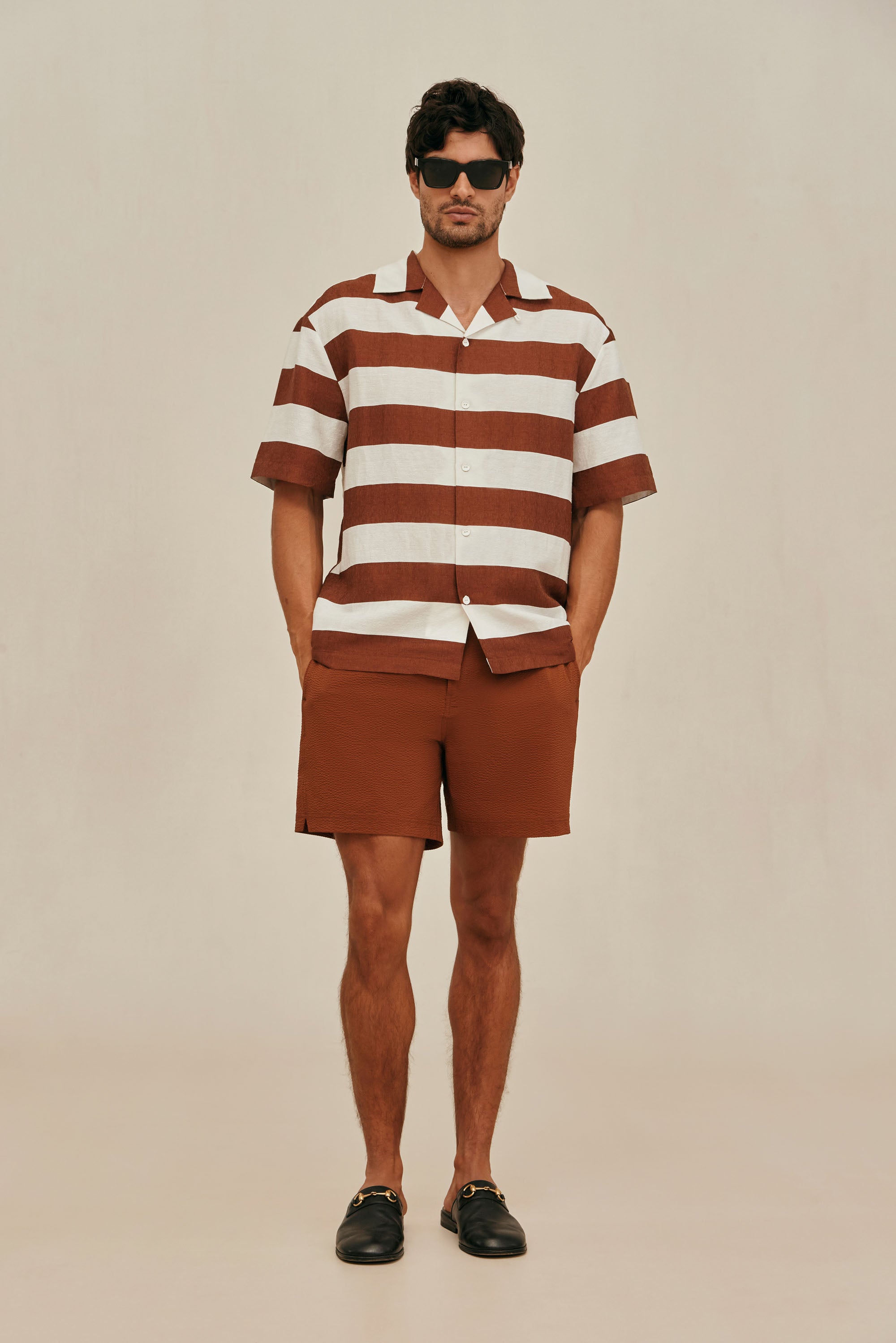 NICCO SWIM SHORT - SADDLE