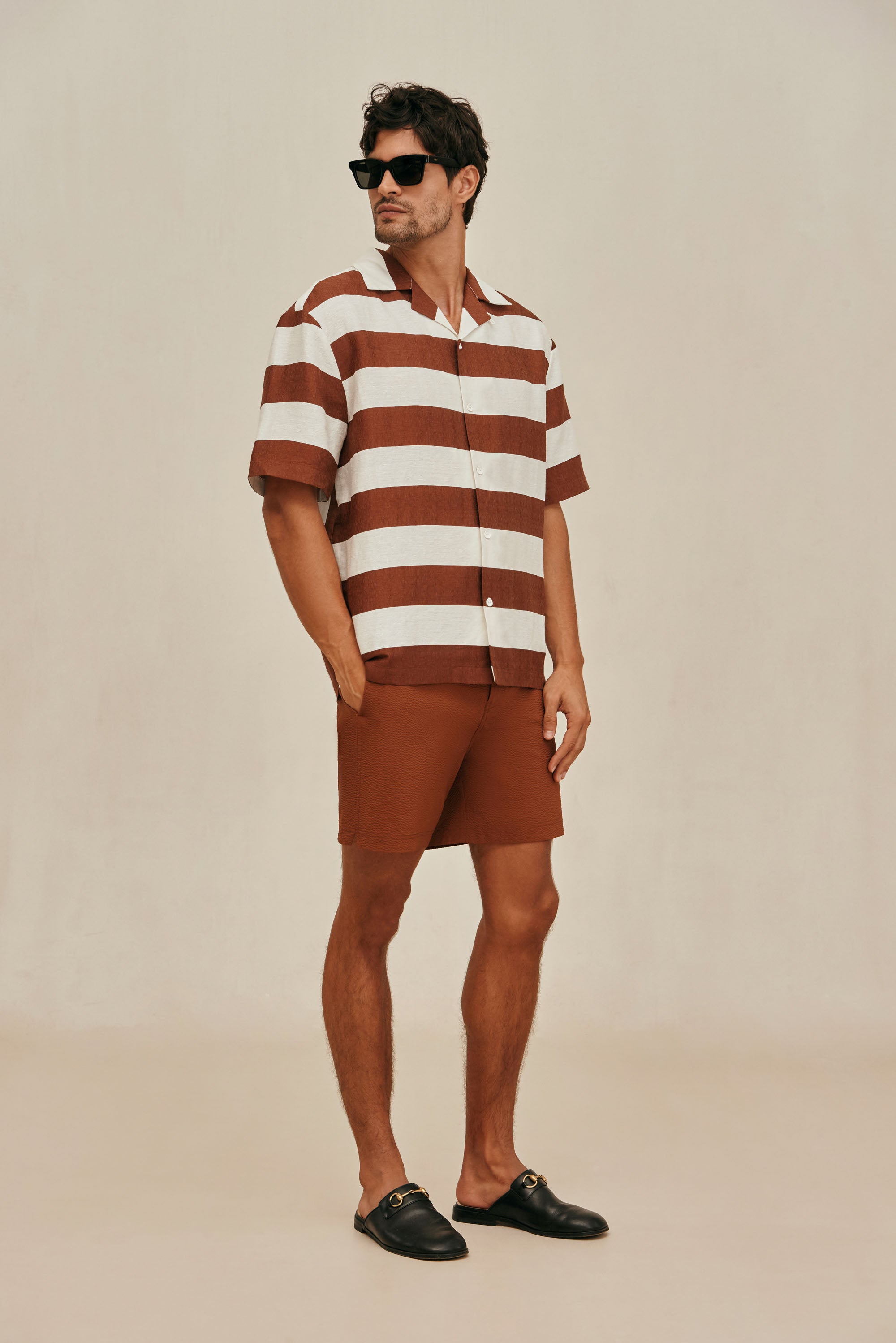 NICCO SWIM SHORT - SADDLE
