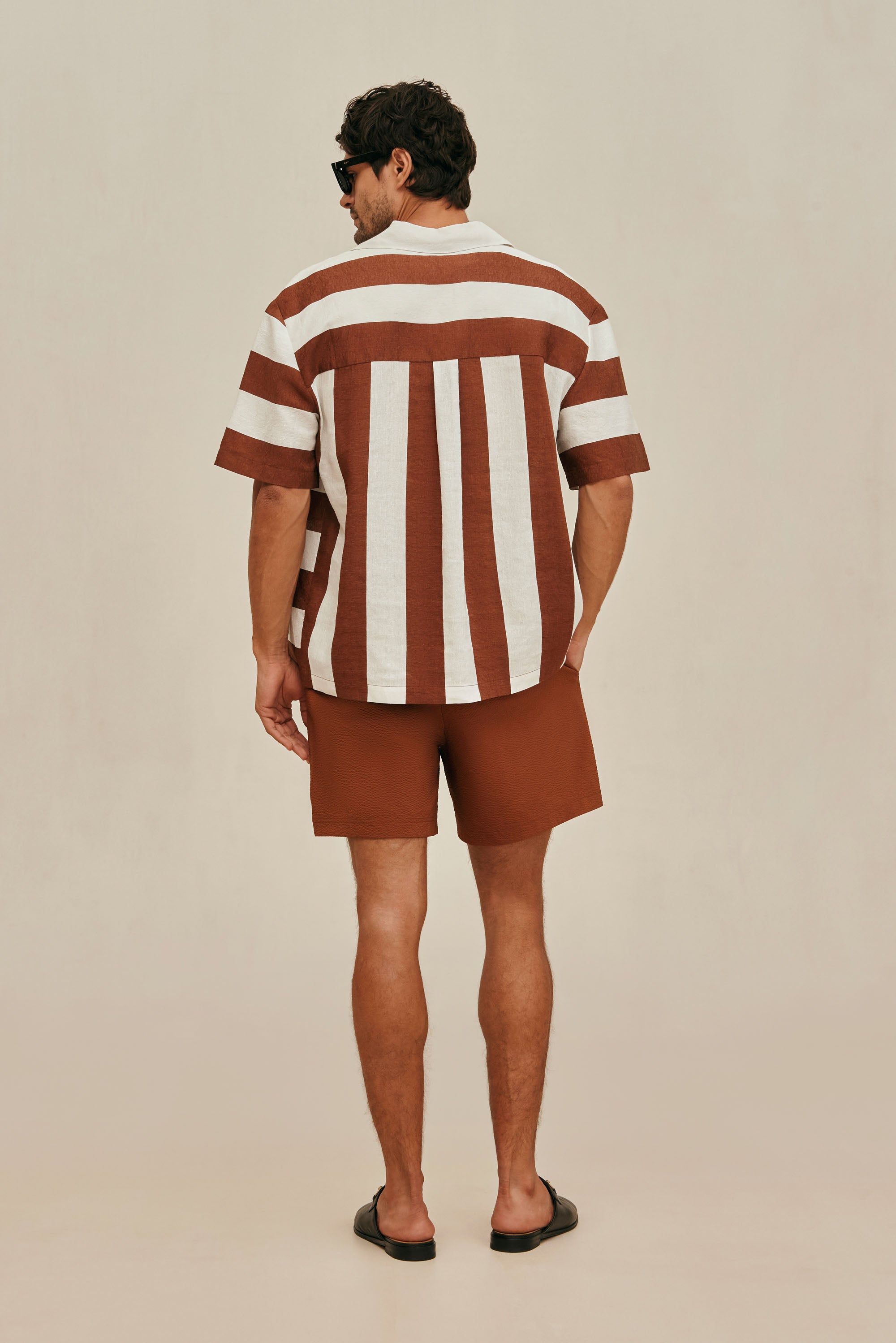LEONARDO SHIRT - LARGE SADDLE STRIPE