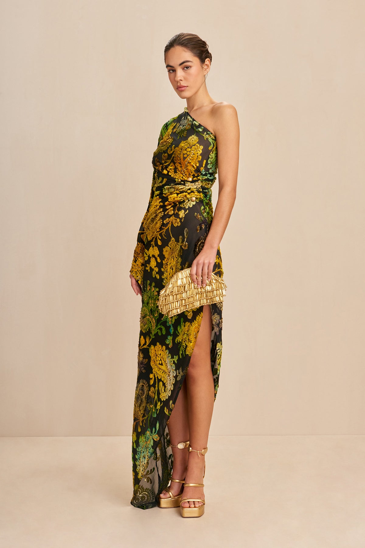 ADIRA GOWN - GREEN MULTI