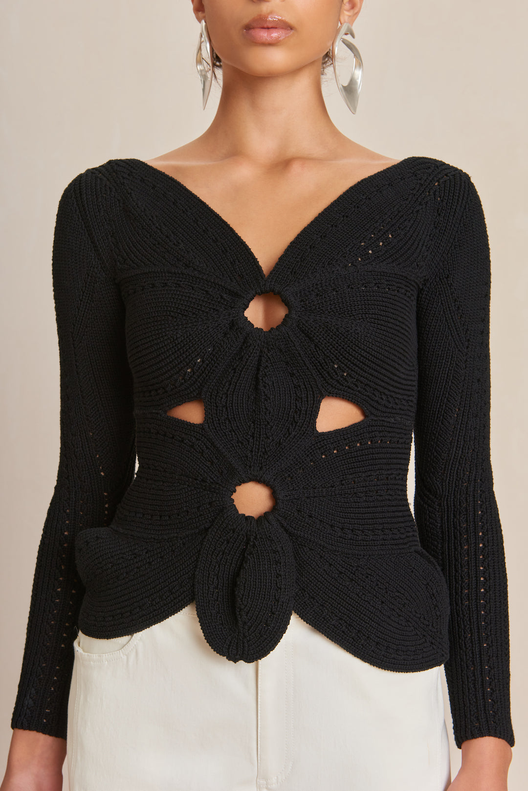 CULT GAIA LULE CROCHET TOP IN BLACK
