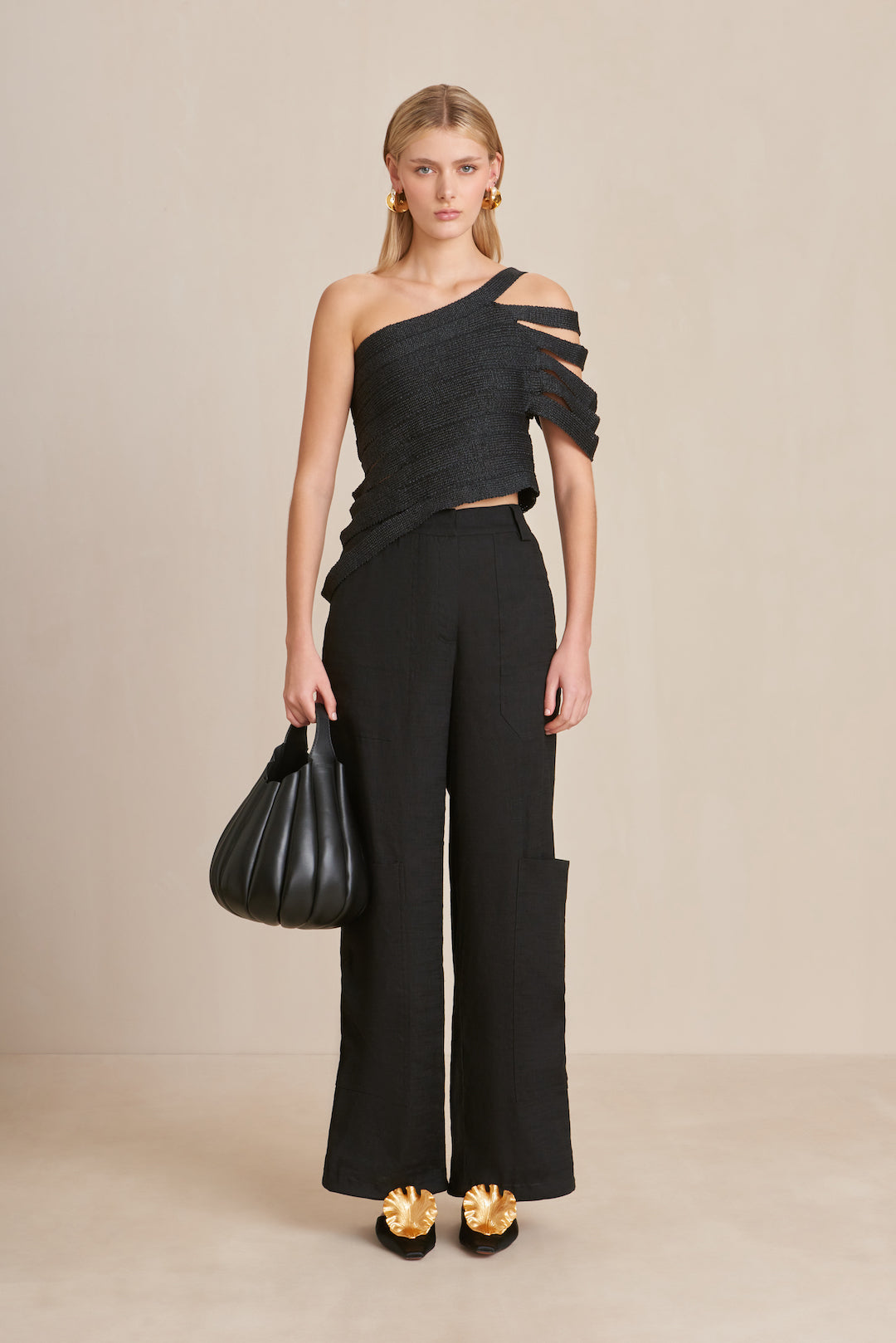 CULT GAIA SASHI KNIT TOP IN BLACK