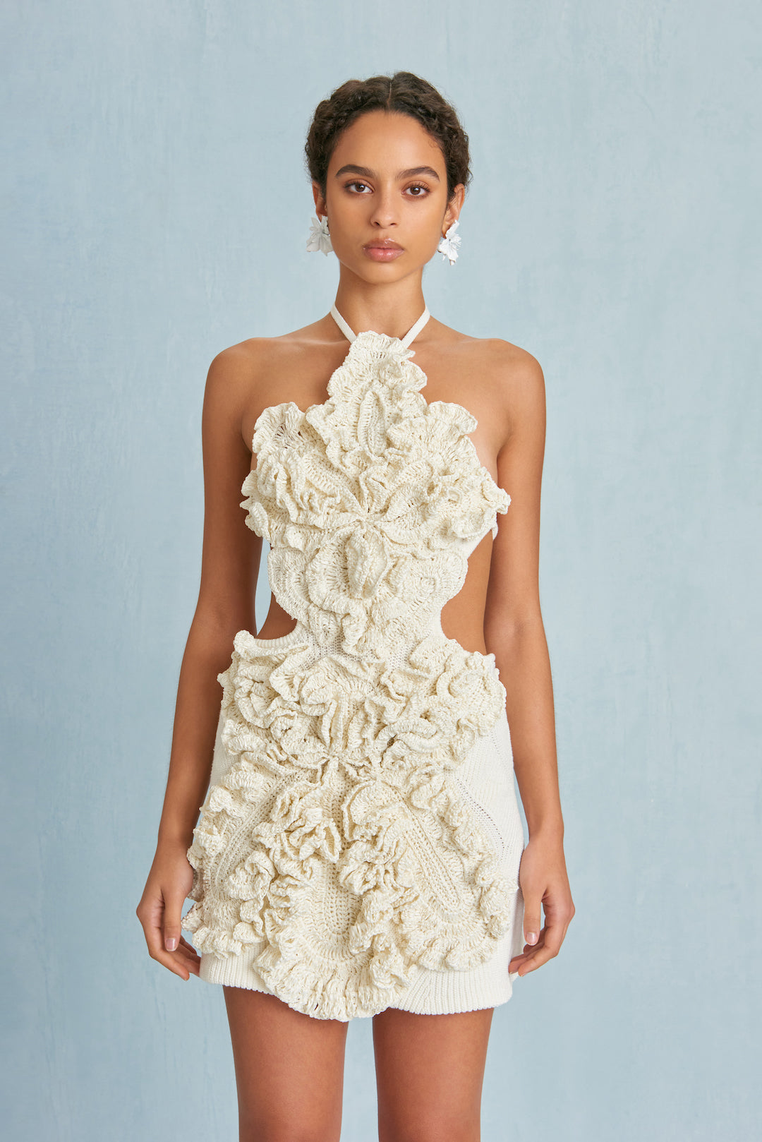 CULT GAIA ELISSE CROCHET DRESS IN OFF WHITE
