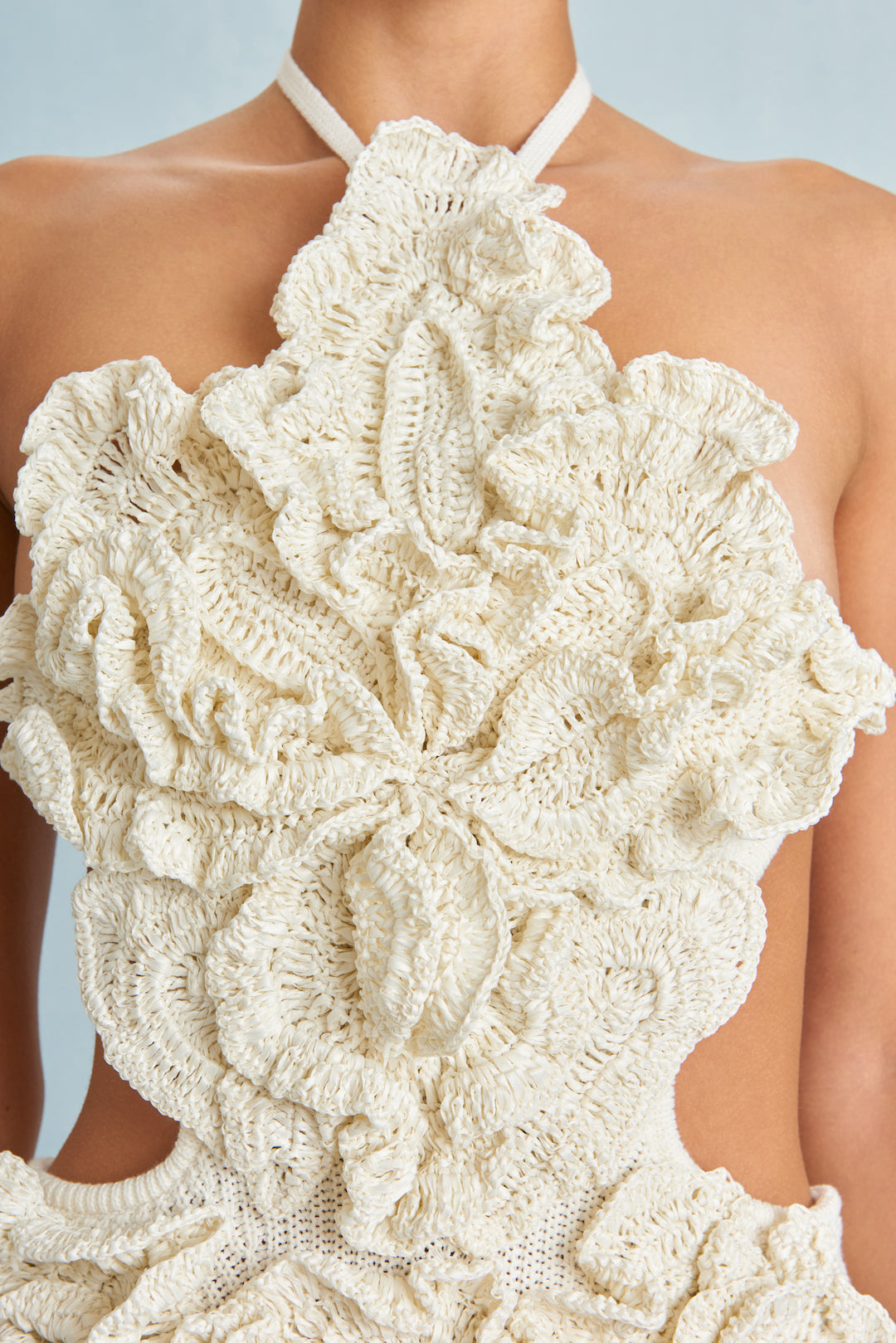 CULT GAIA ELISSE CROCHET DRESS IN OFF WHITE