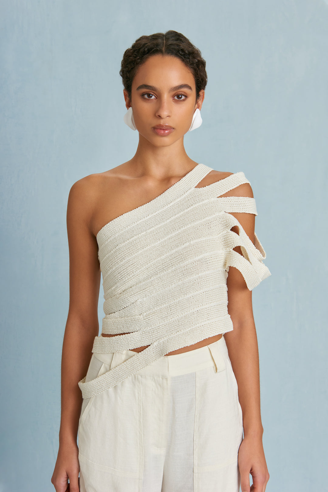CULT GAIA SASHI KNIT TOP IN OFF WHITE