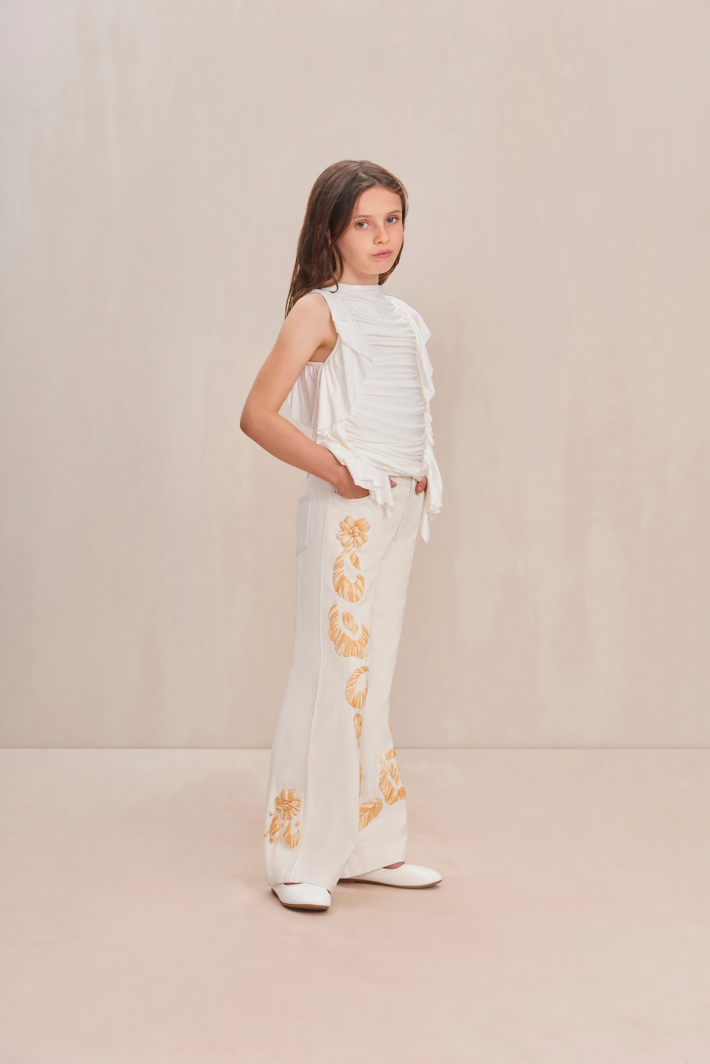 KIDS JARLI PANT - INDU ECRU