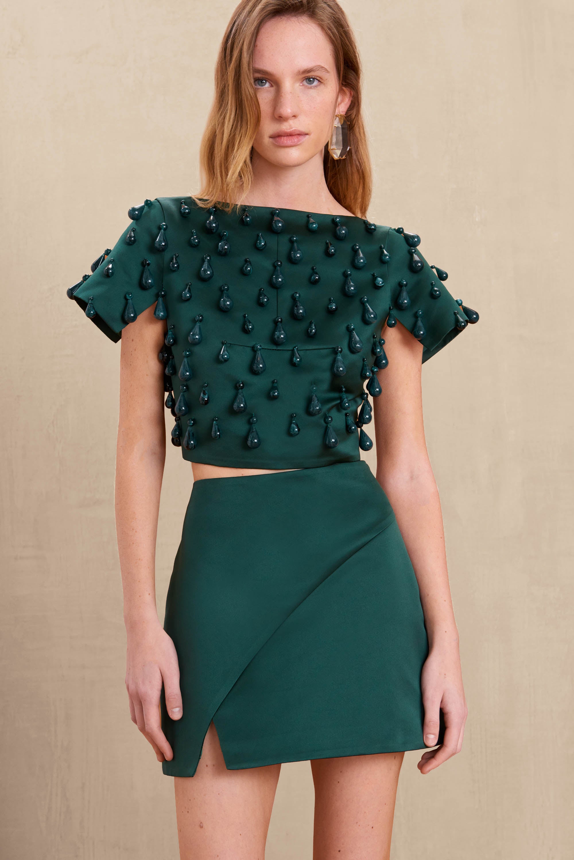 DELINA TOP - FOREST GREEN