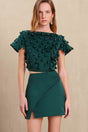 DELINA TOP - FOREST GREEN