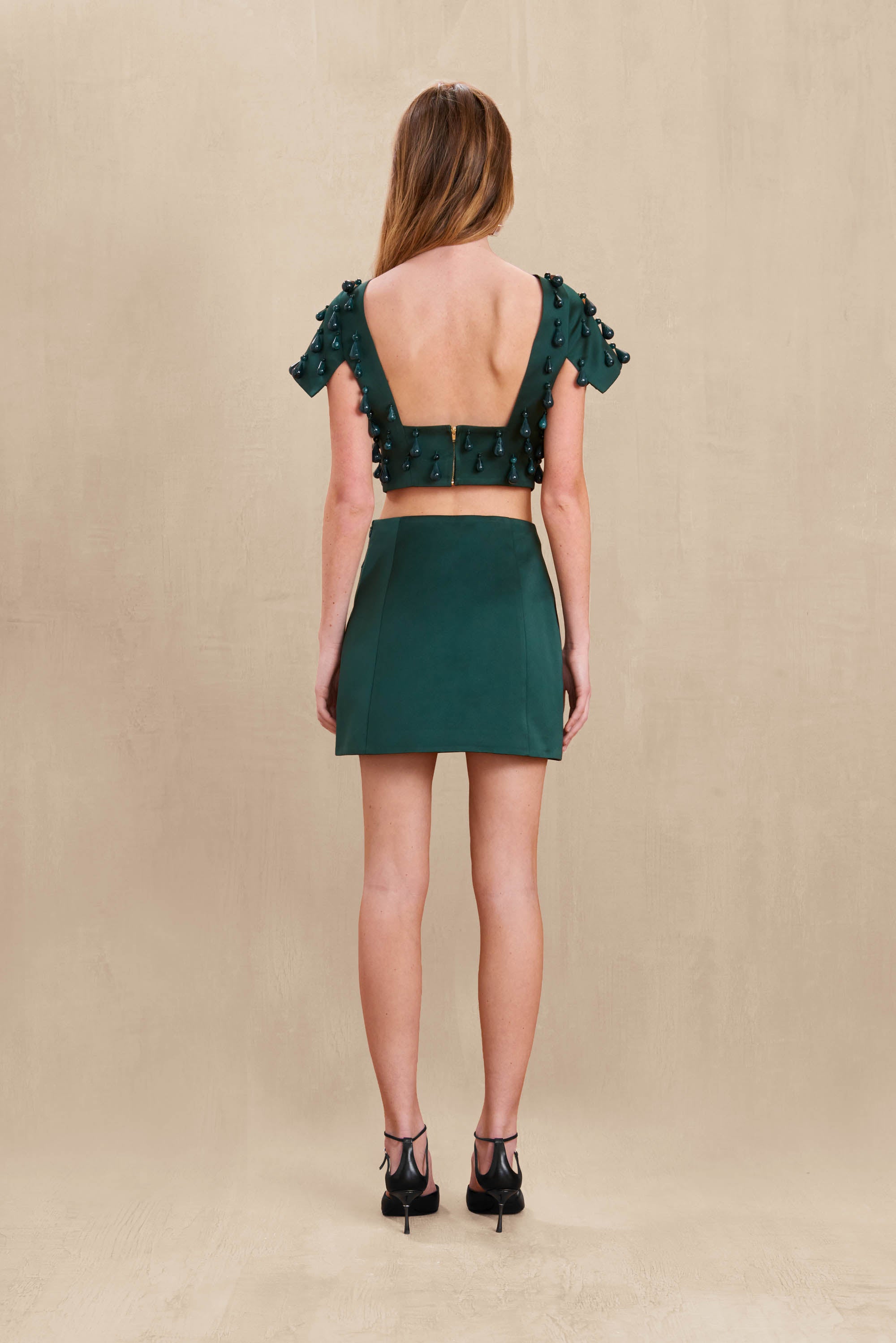 DELINA TOP - FOREST GREEN