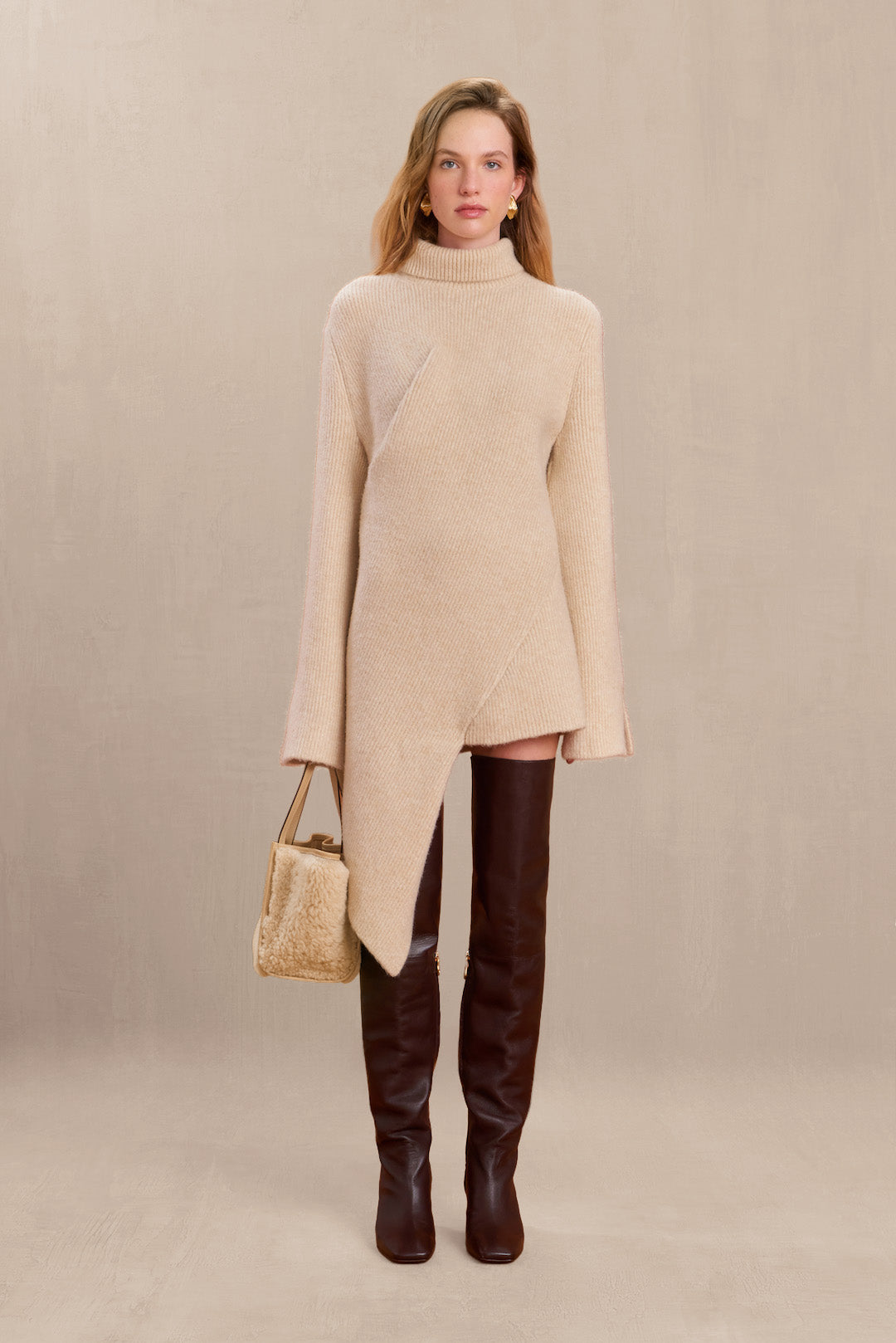 COOKE KNIT DRESS - OFF WHITE