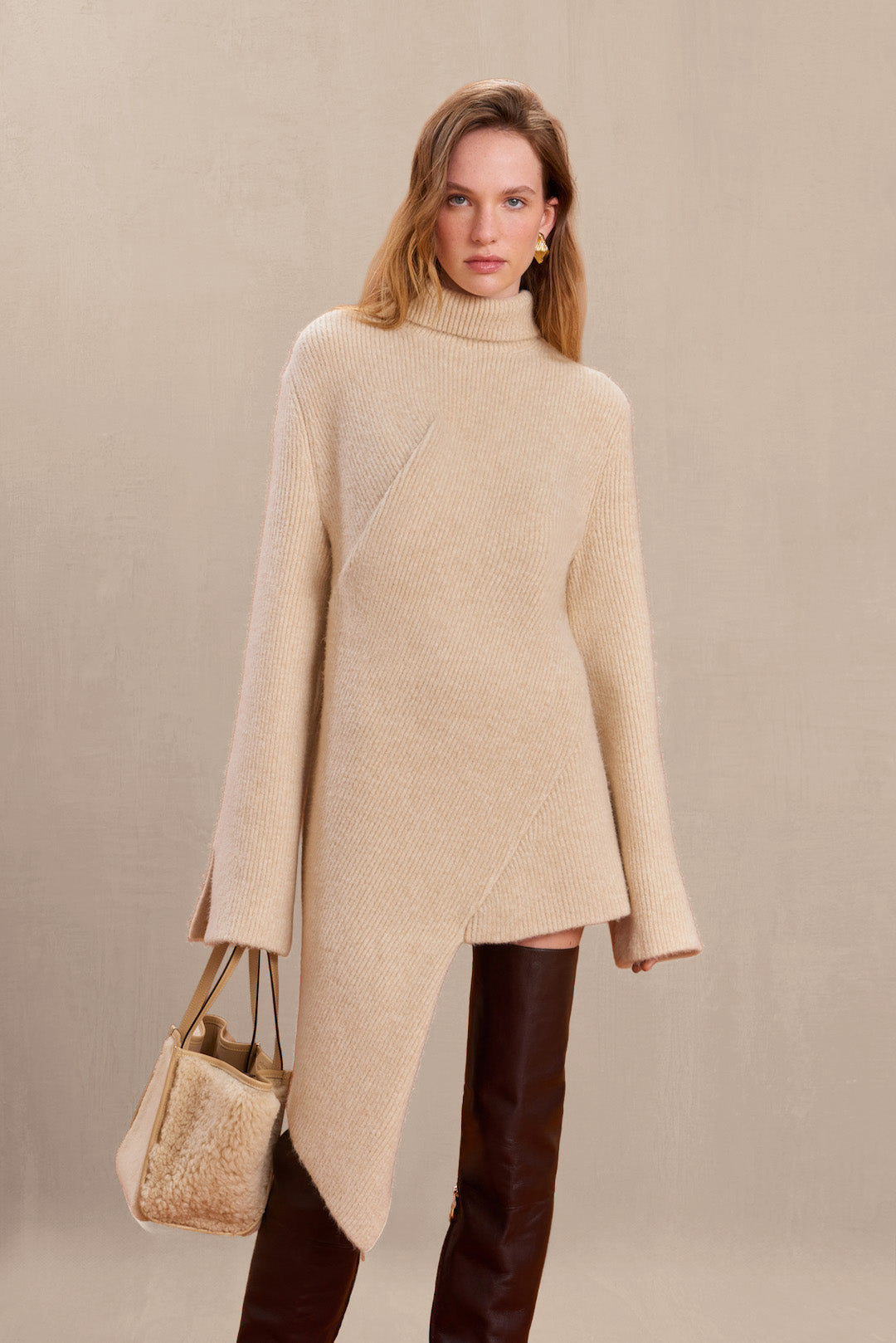 COOKE KNIT DRESS - OFF WHITE