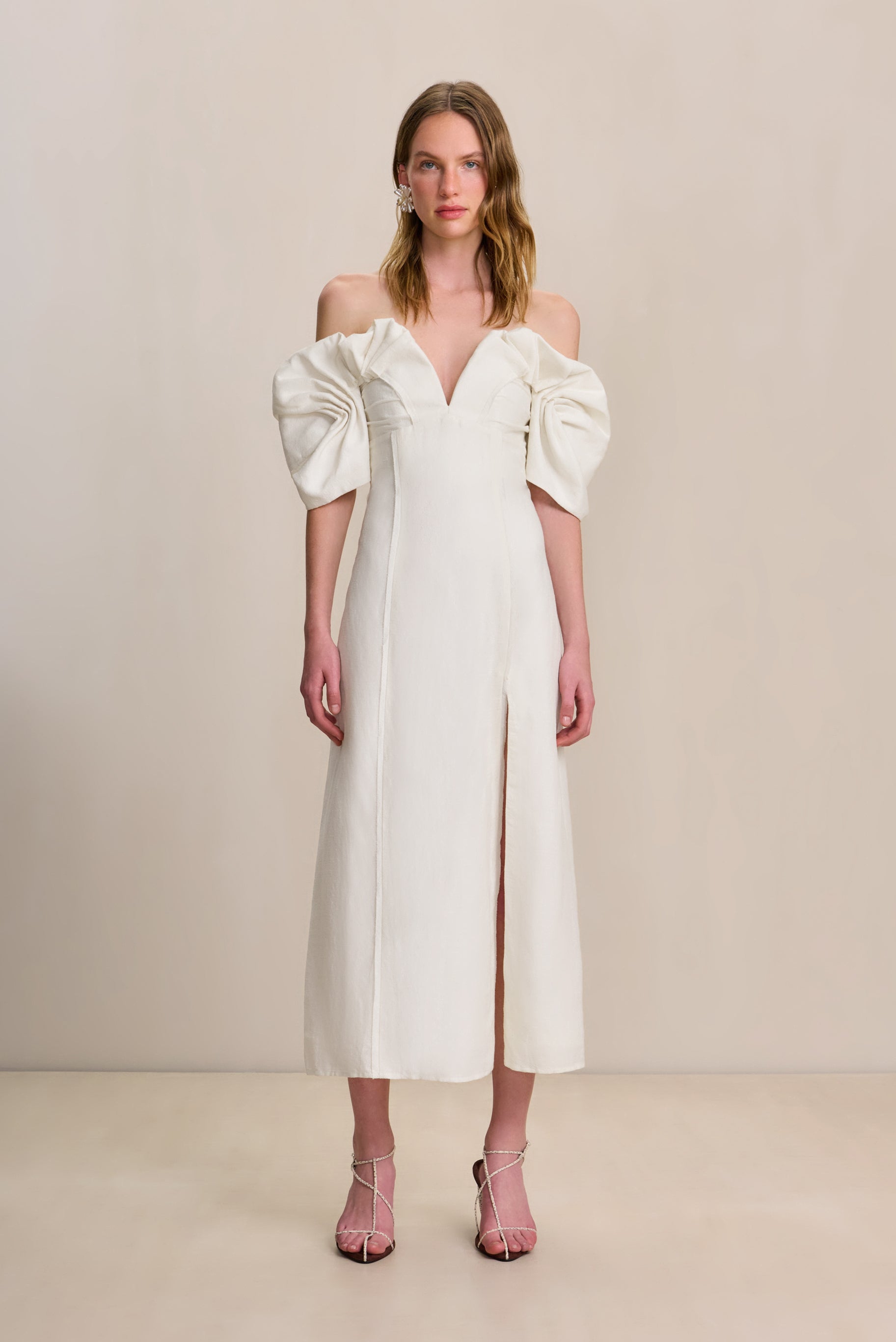 CULT GAIA MUNA DRESS IN OFF WHITE