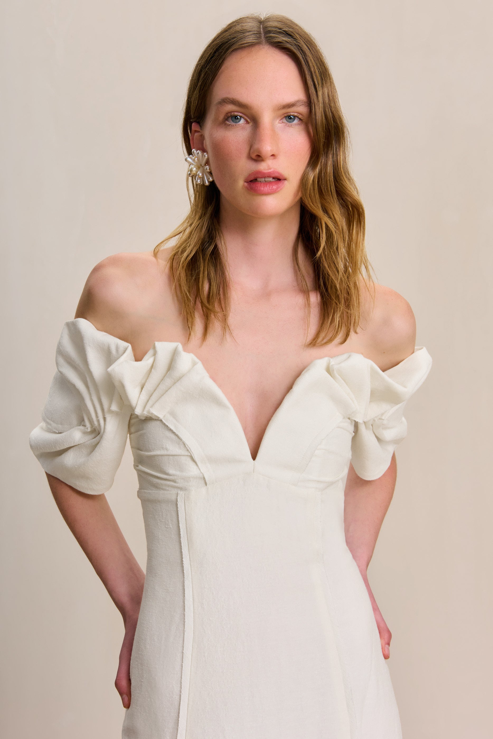 CULT GAIA MUNA DRESS IN OFF WHITE