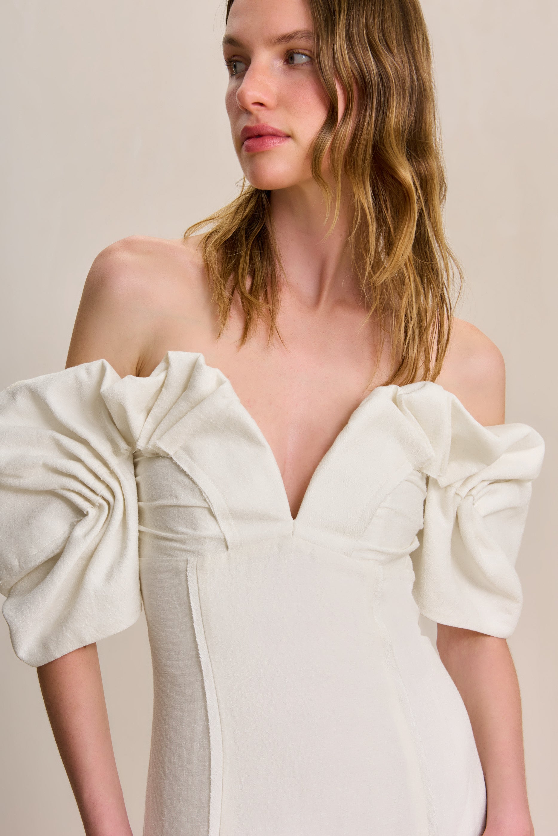 CULT GAIA MUNA DRESS IN OFF WHITE