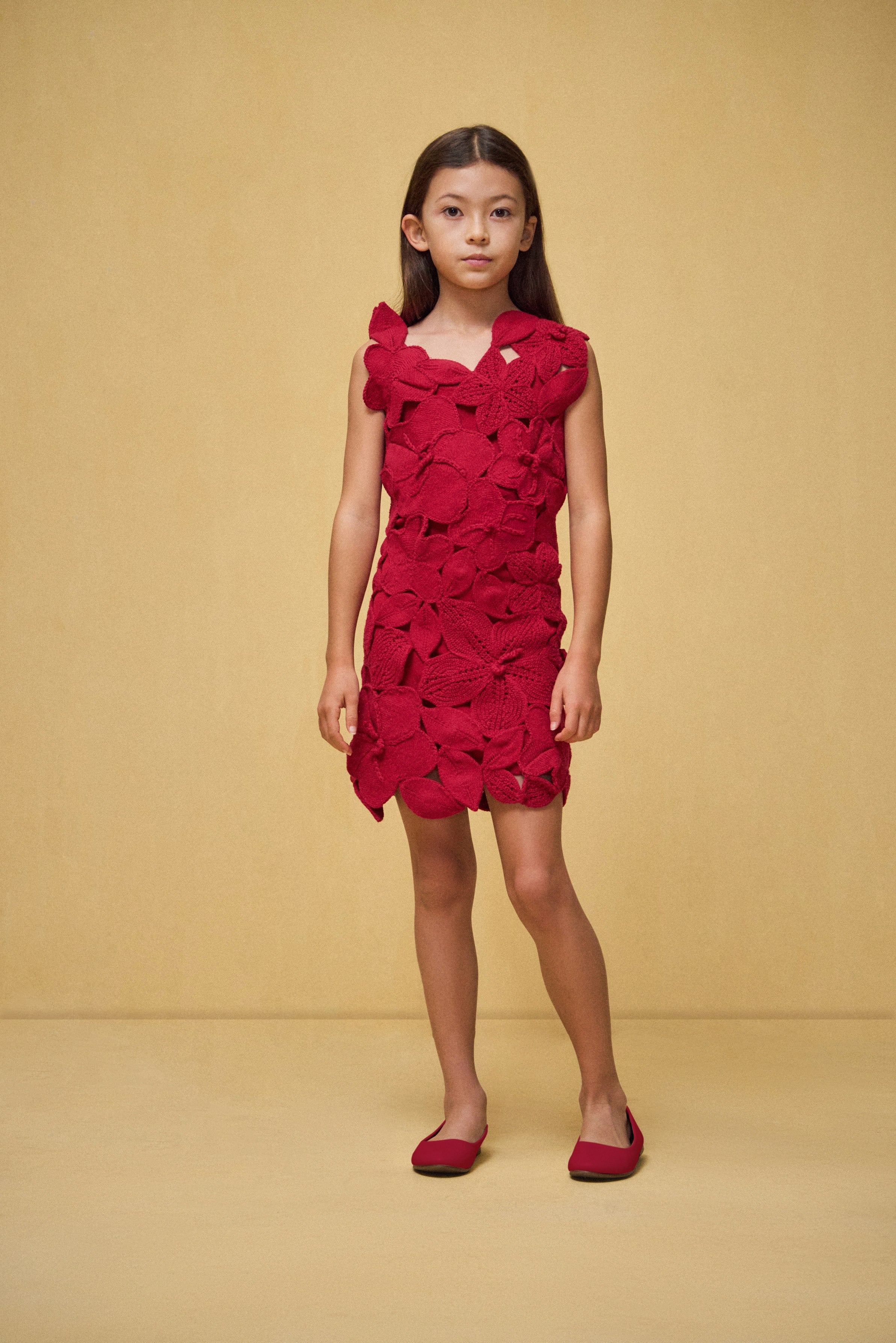 KIDS MEIRA DRESS - MERLOT