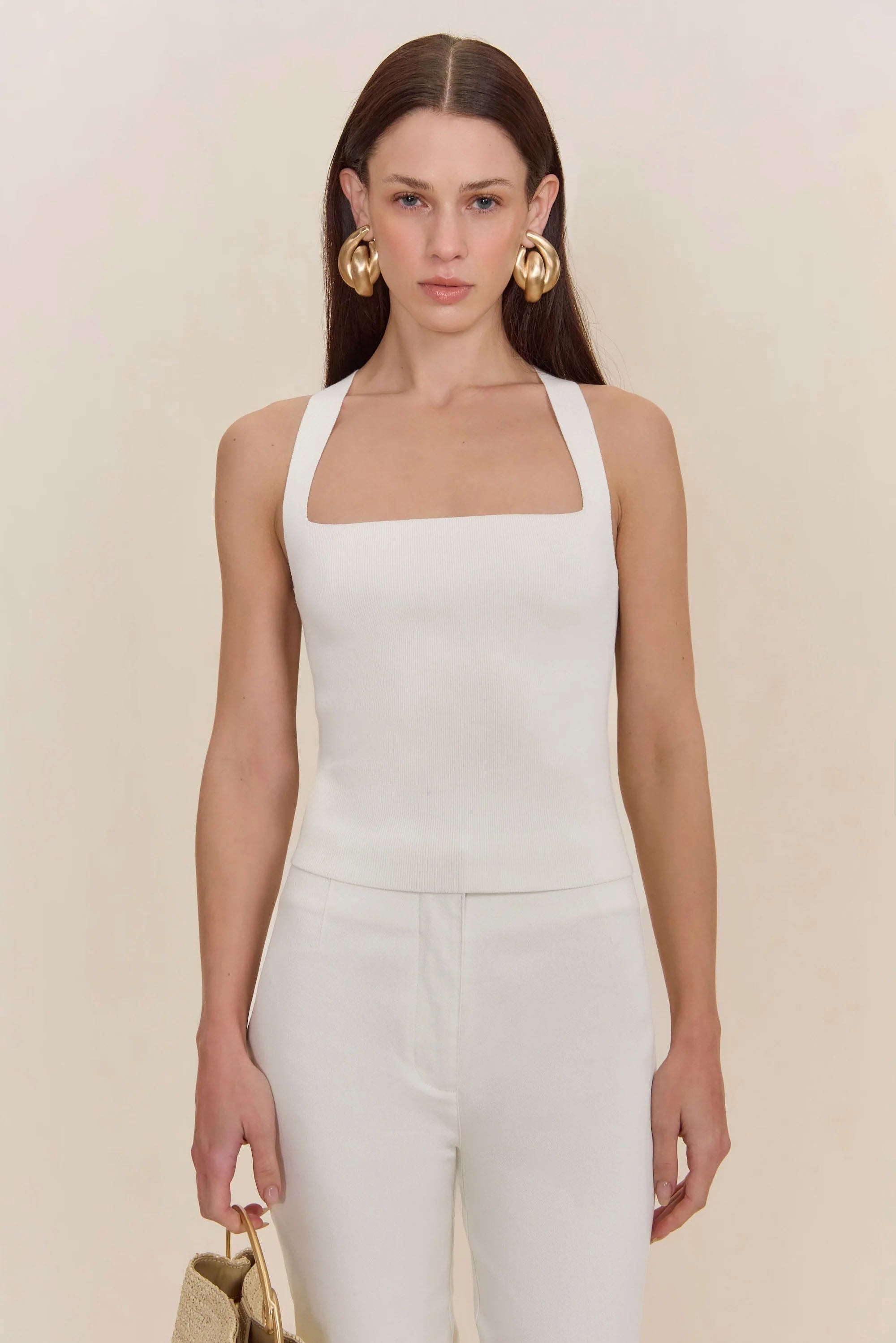 CRAWFORD KNIT TOP - OFF WHITE