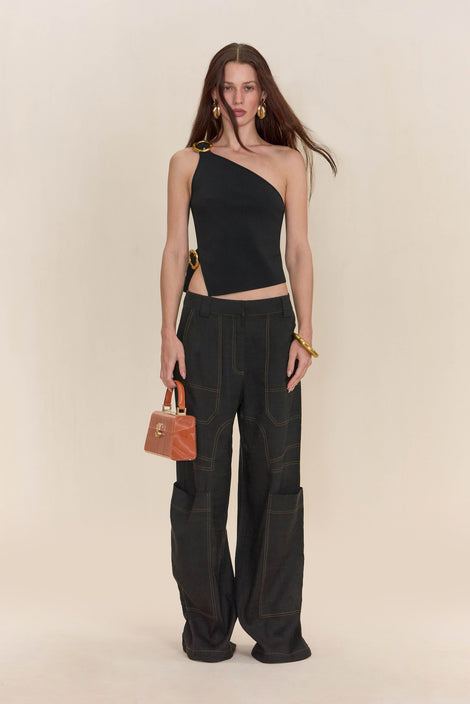 DANICA CROCHET TOP - BLACK