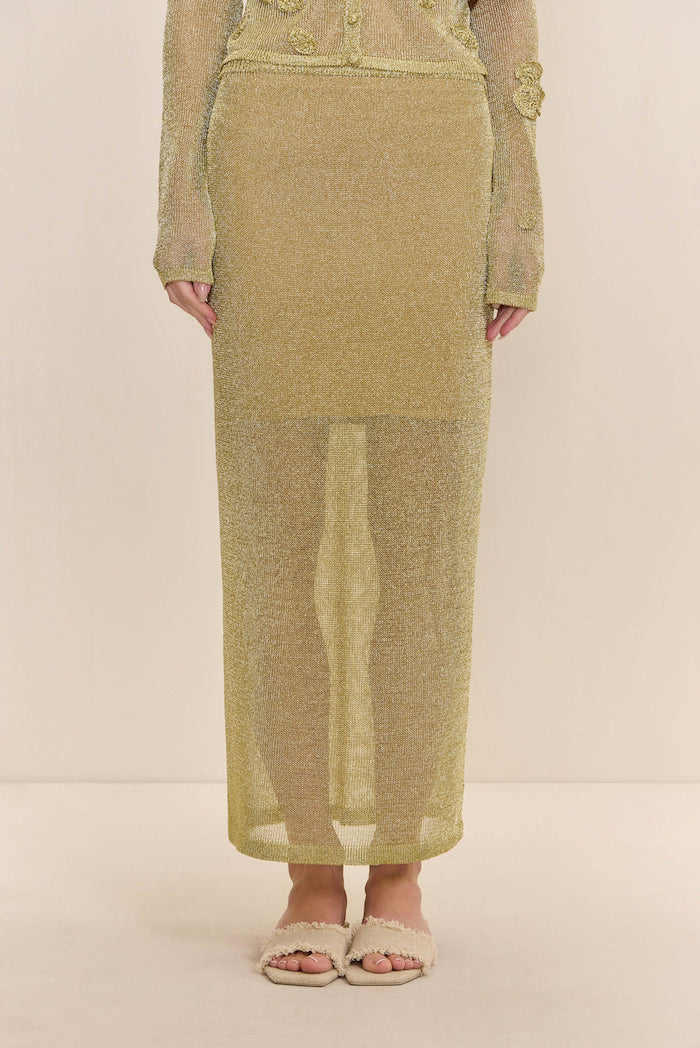 ANURA KNIT SKIRT - GOLD