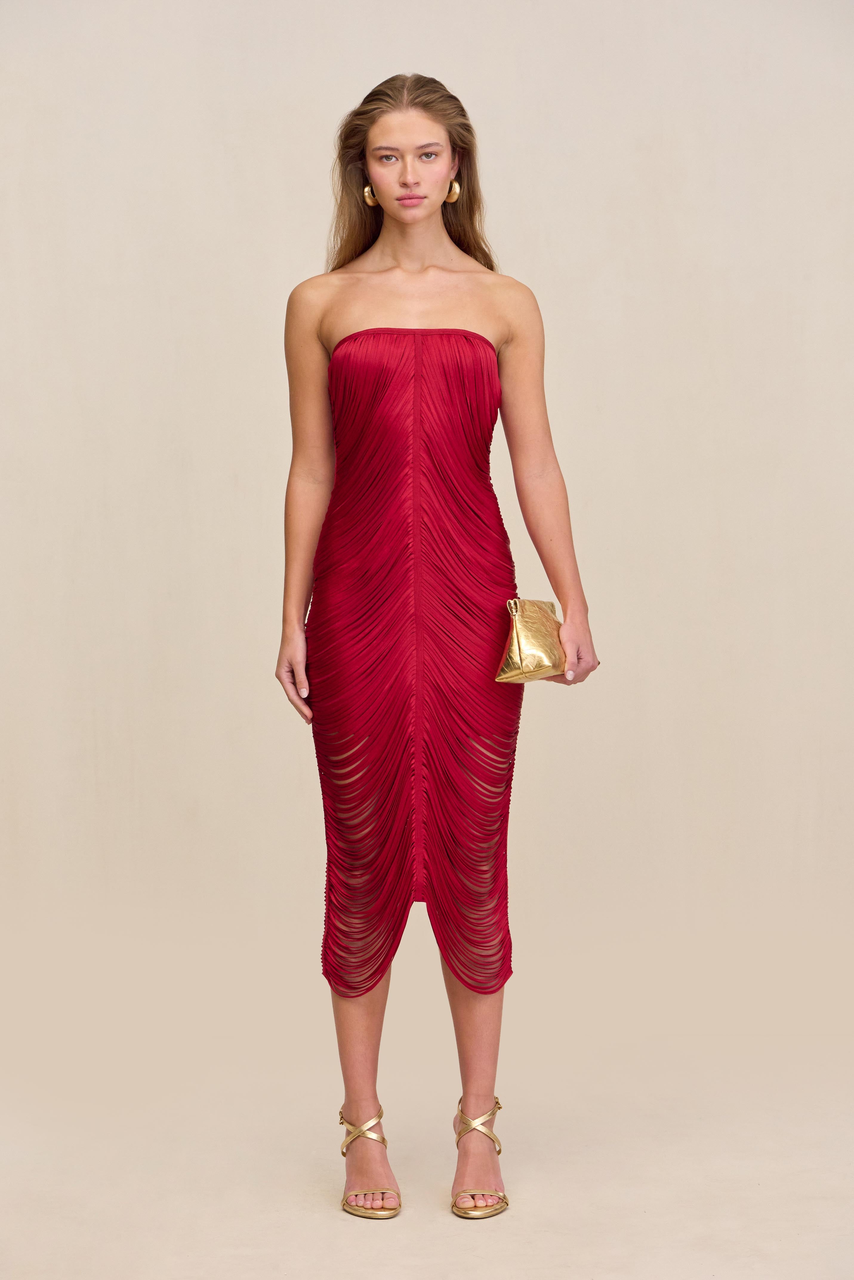 LARISSA DRESS - MERLOT