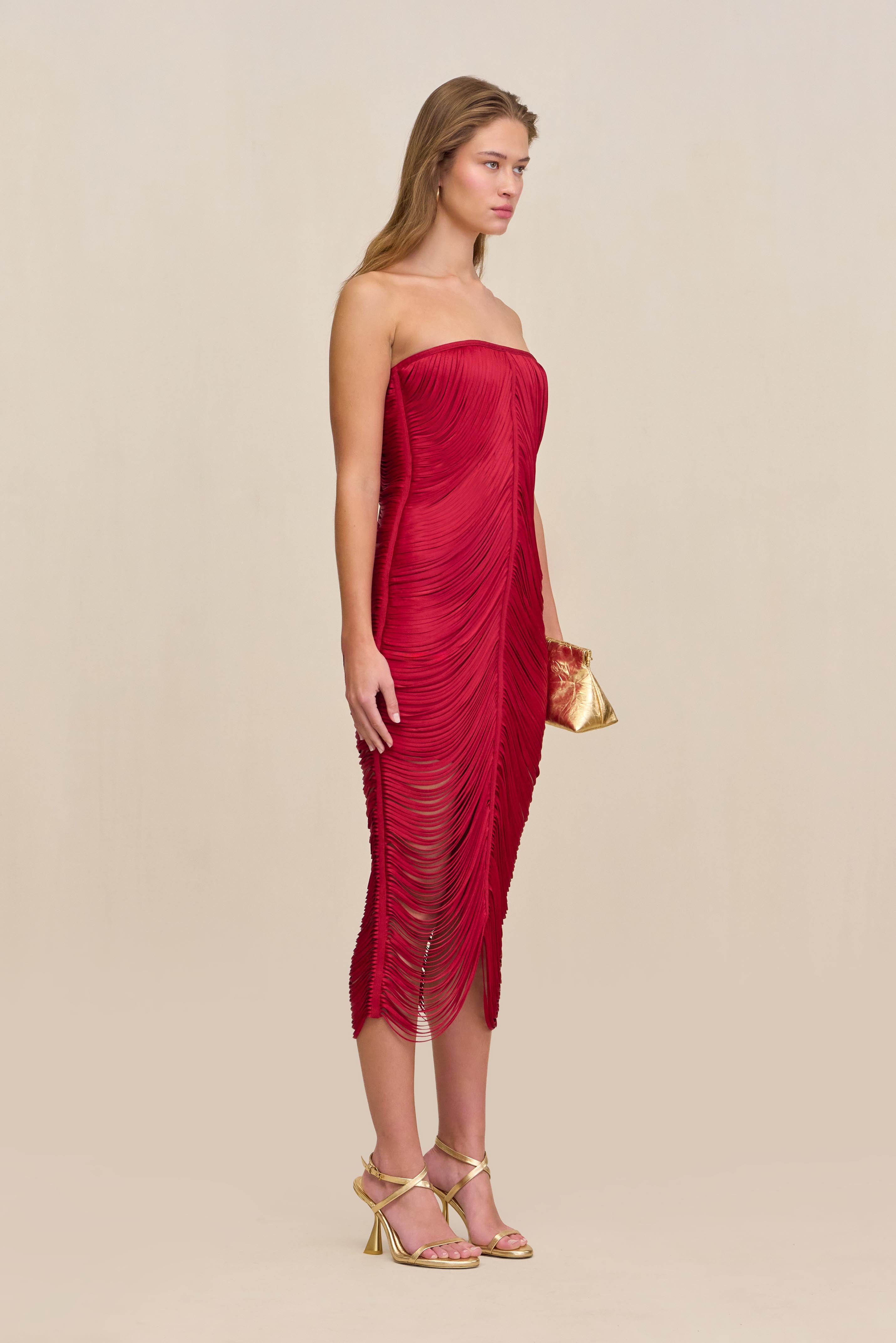 LARISSA DRESS - MERLOT