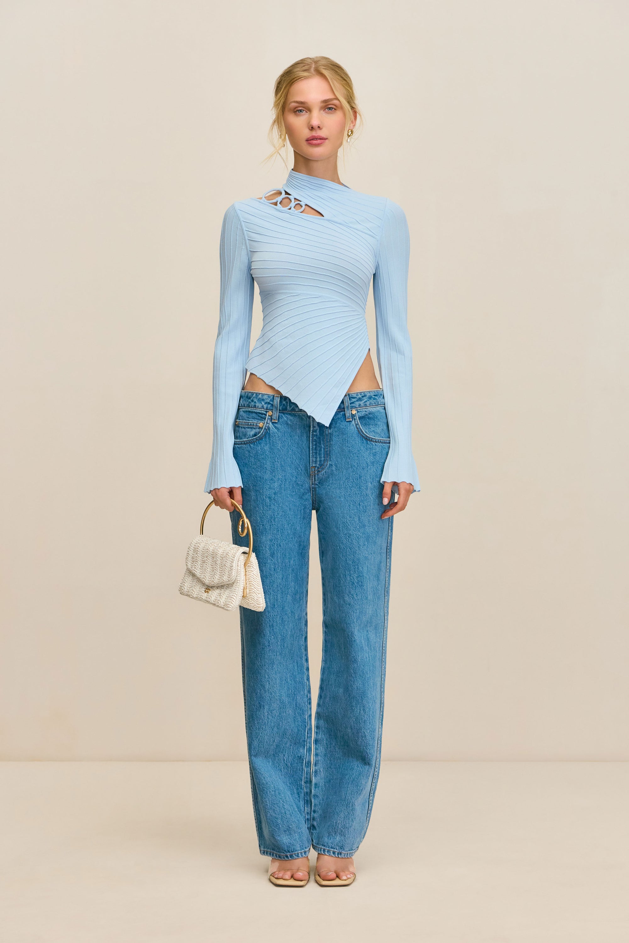 TAYLA KNIT TOP - COASTAL