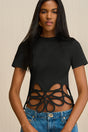 ERES KNIT TOP - BLACK