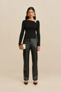 IRIS KNIT TOP - BLACK