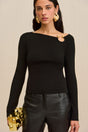 IRIS KNIT TOP - BLACK