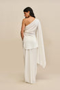CHANTEL SKIRT - OFF WHITE HAMMERED SATIN