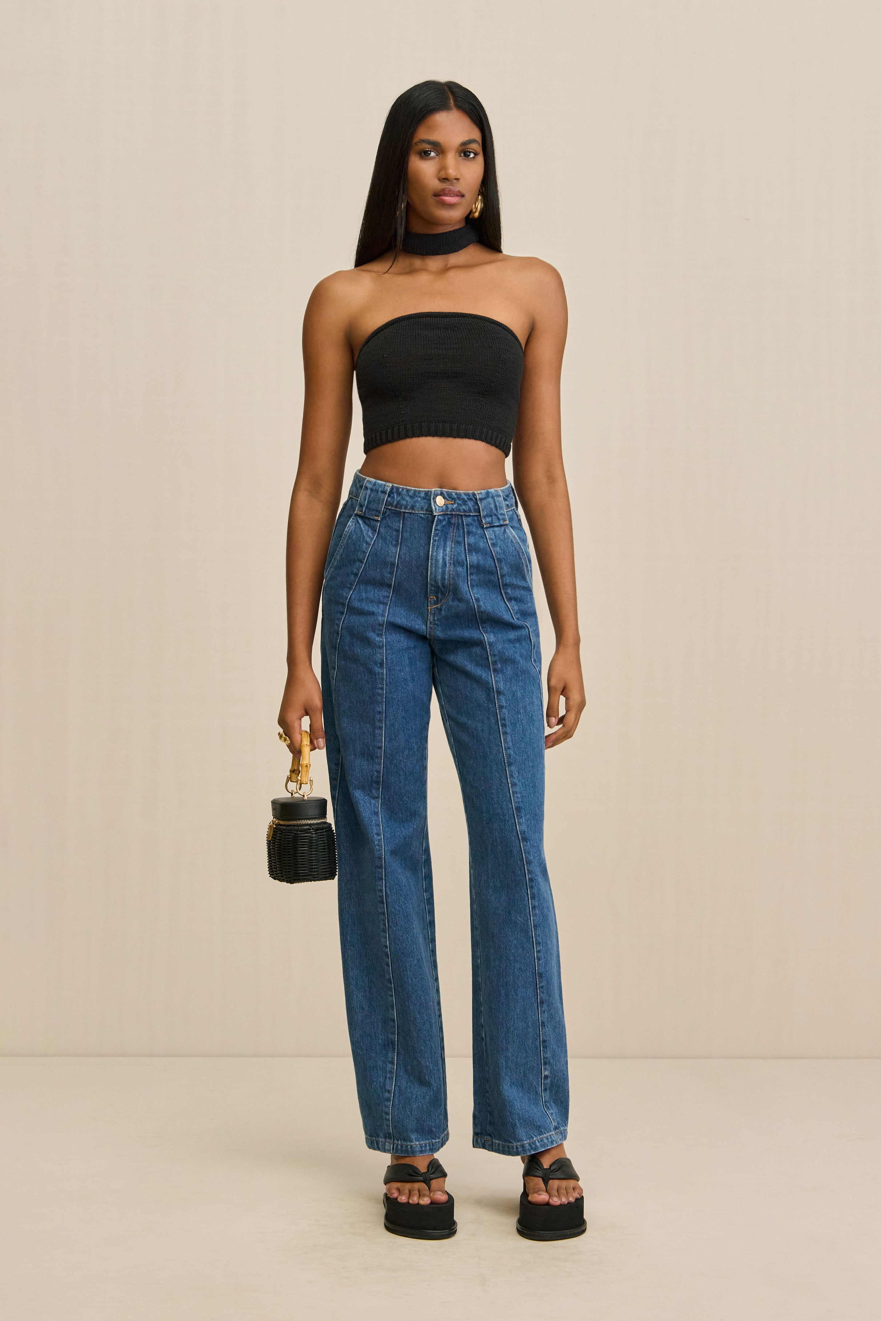 SORINE KNIT TOP - BLACK