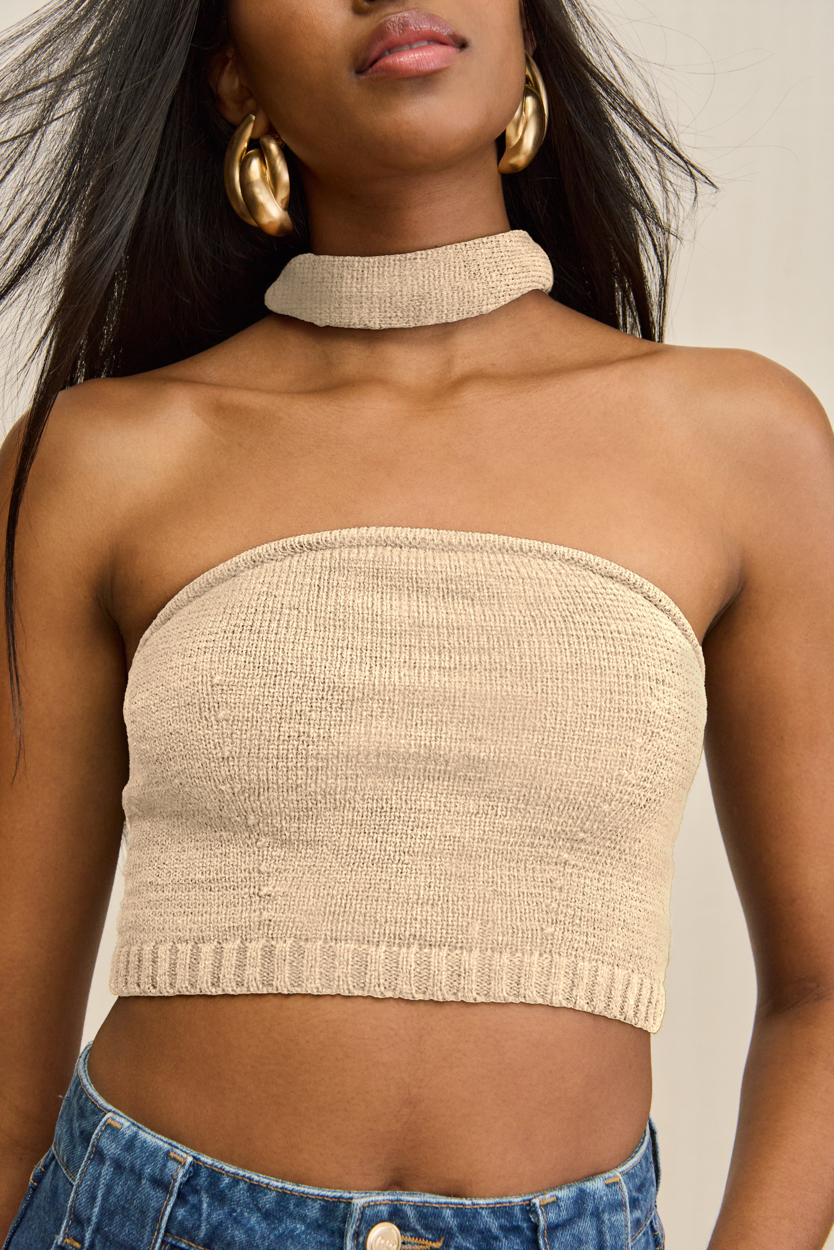 SORINE KNIT TOP - BEACH