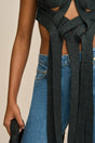 RIHANNA KNIT TOP - BLACK