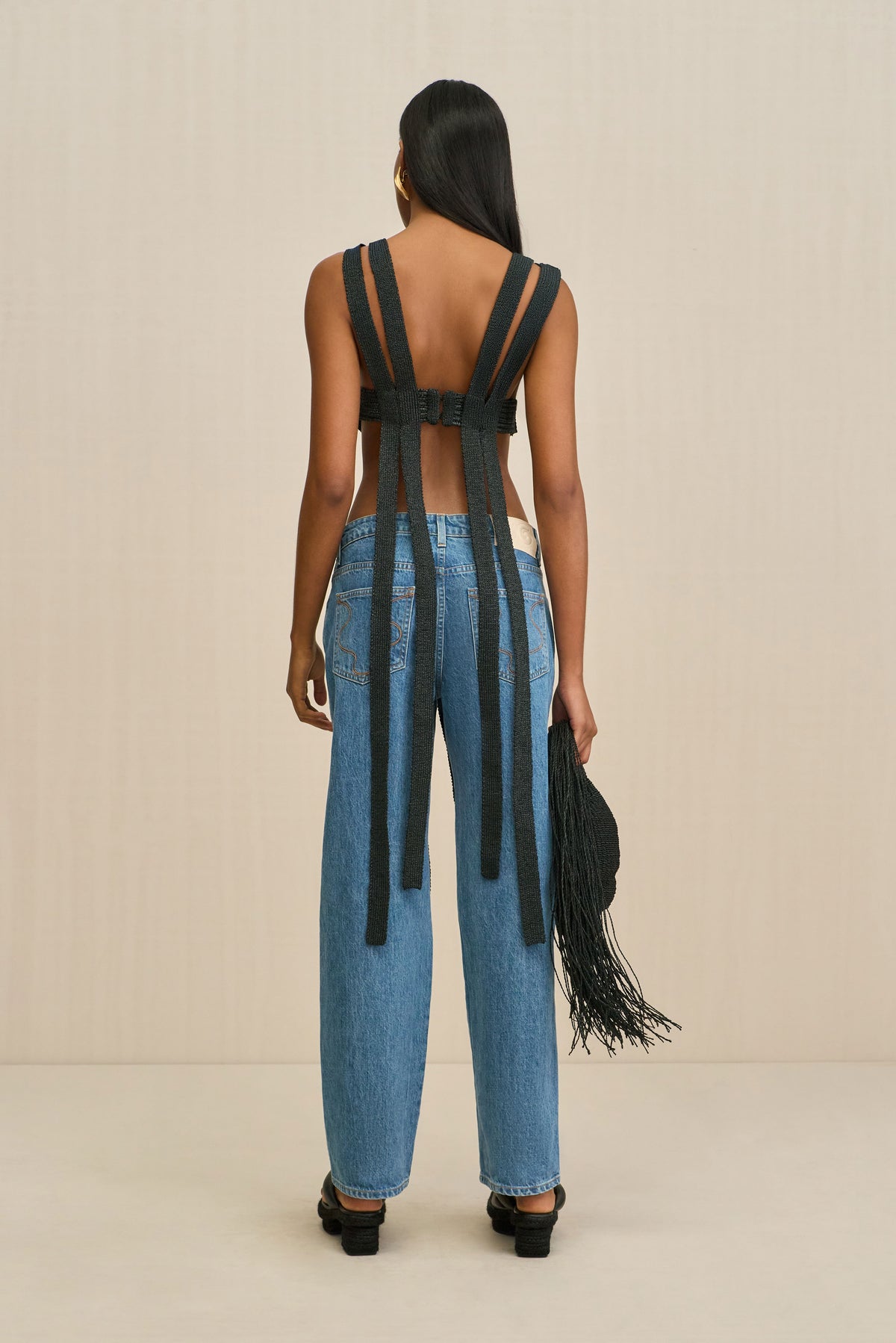 RIHANNA KNIT TOP - BLACK