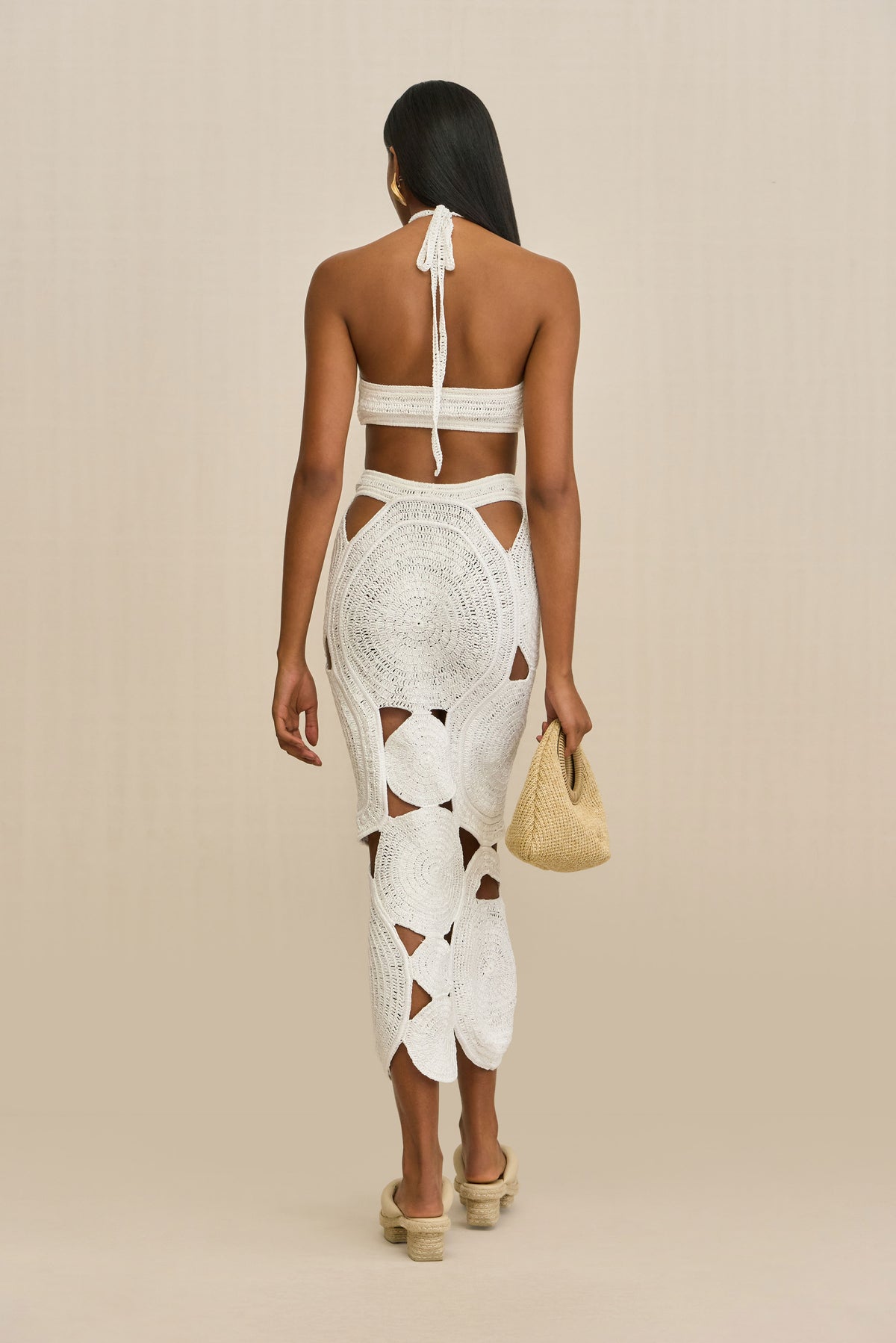 SHENAZ CROCHET DRESS - OFF WHITE