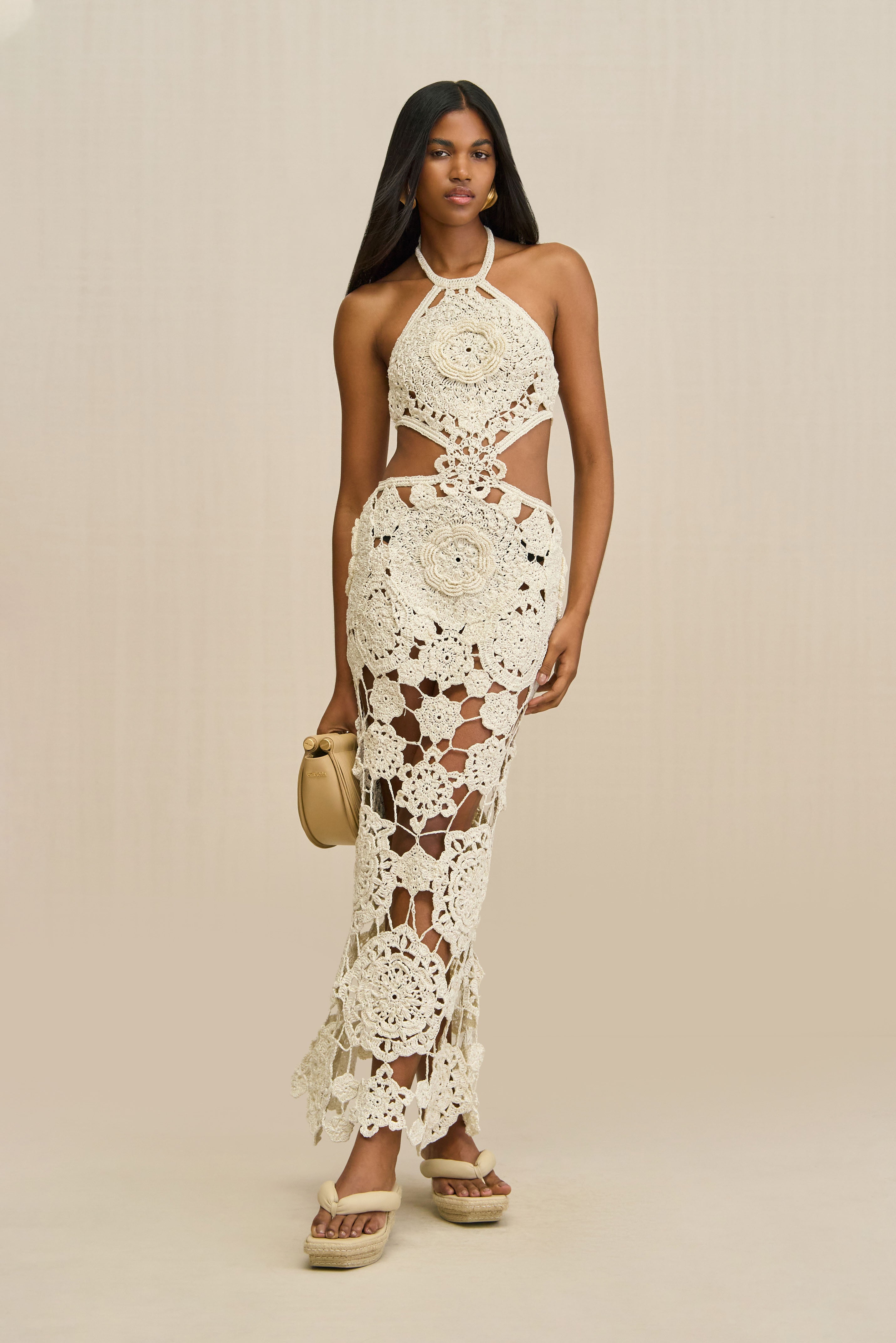 ACCALIA CROCHET GOWN - OFF WHITE
