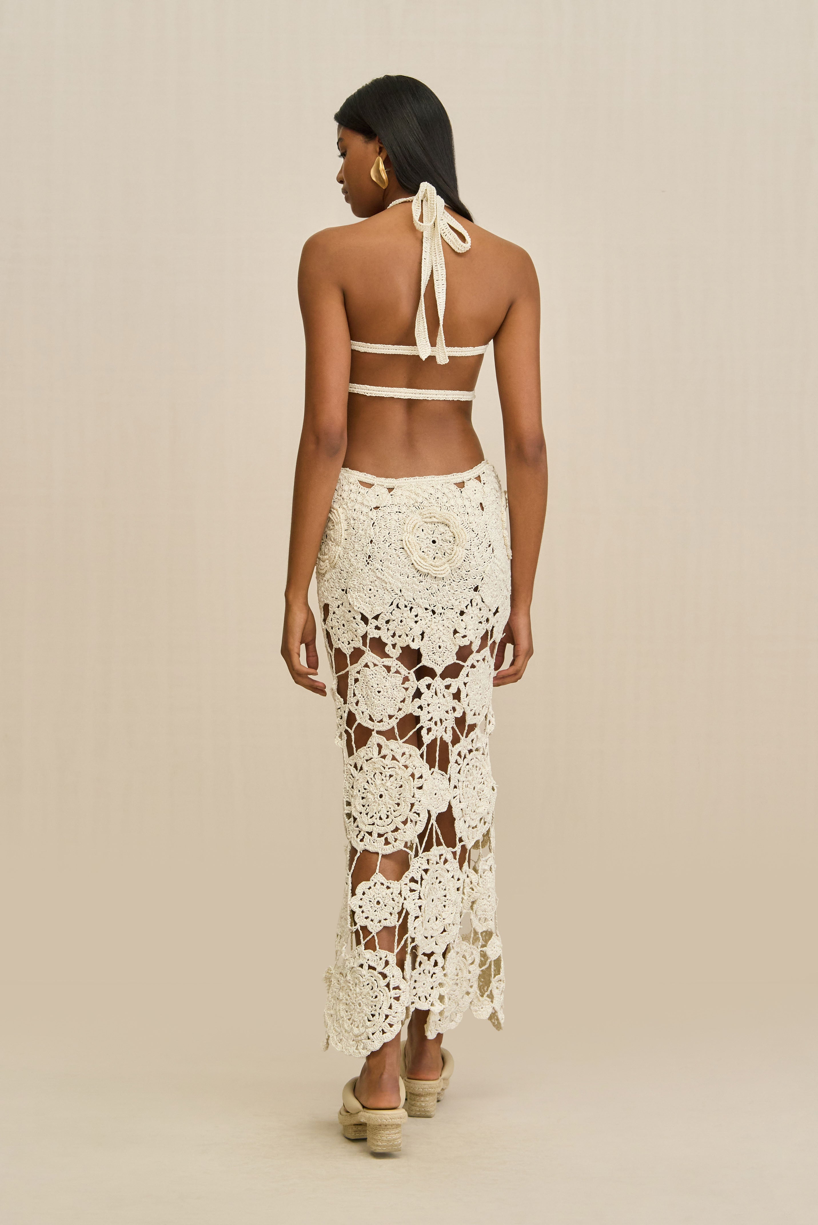 ACCALIA CROCHET GOWN - OFF WHITE