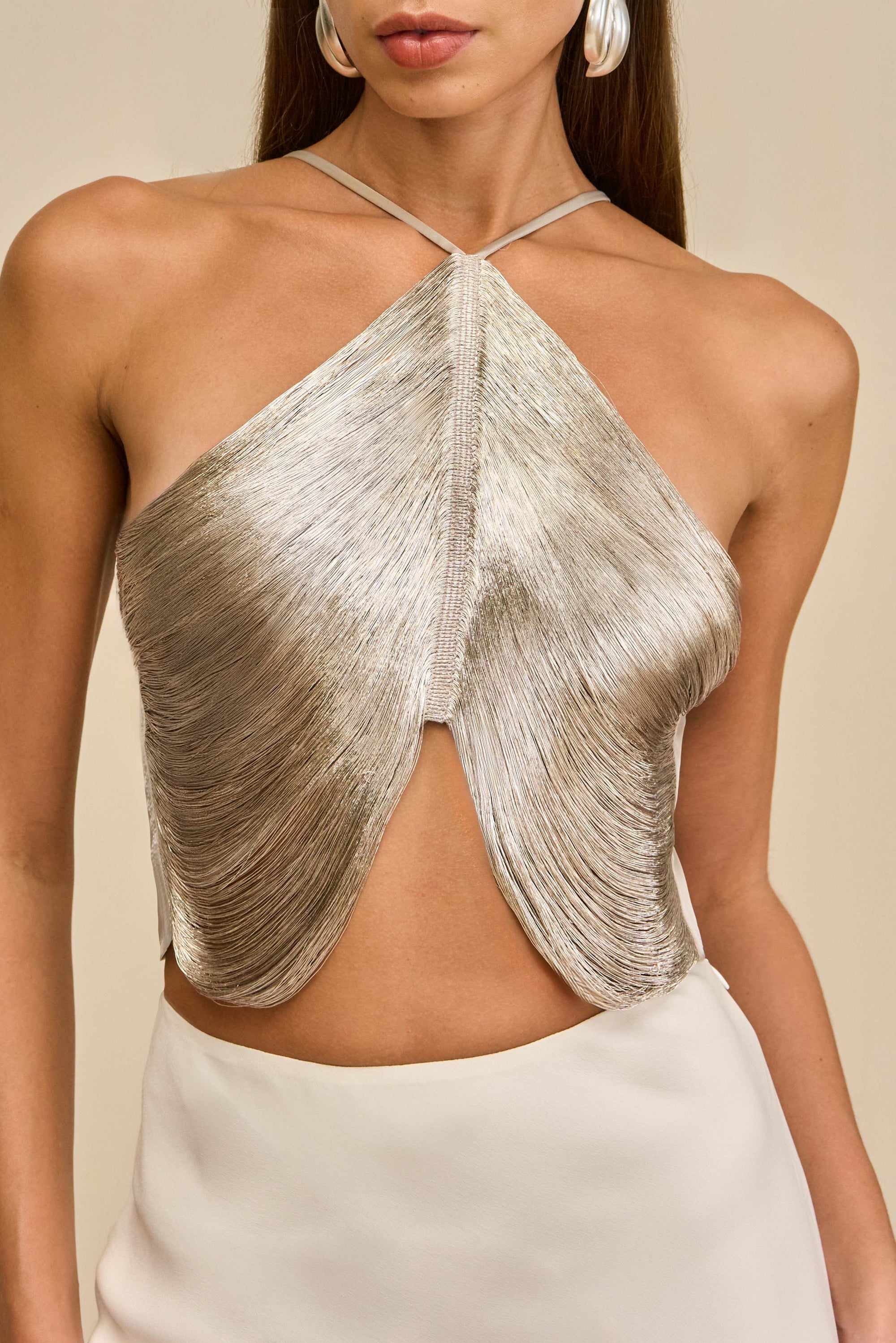 QUELLA TOP - SILVER