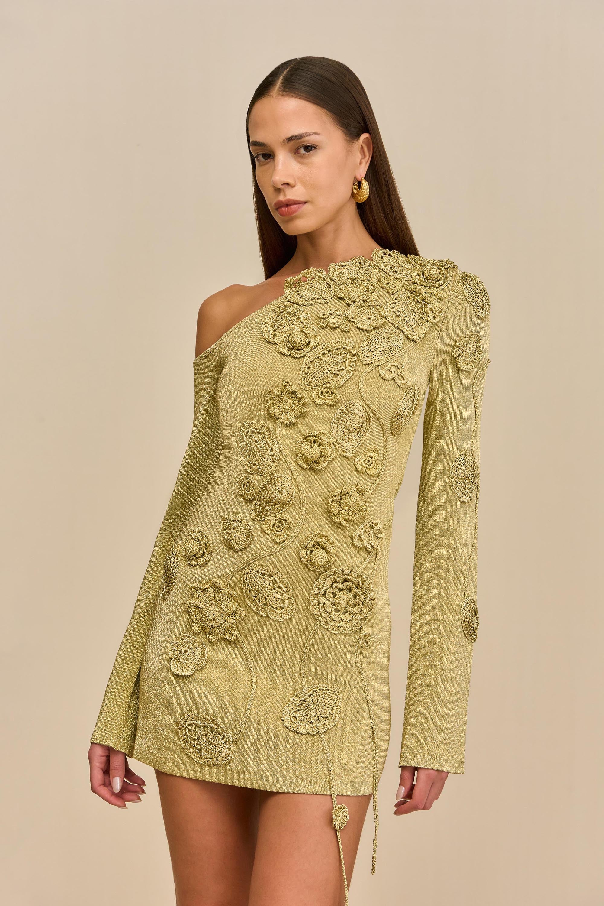 KAELA KNIT DRESS - GOLD