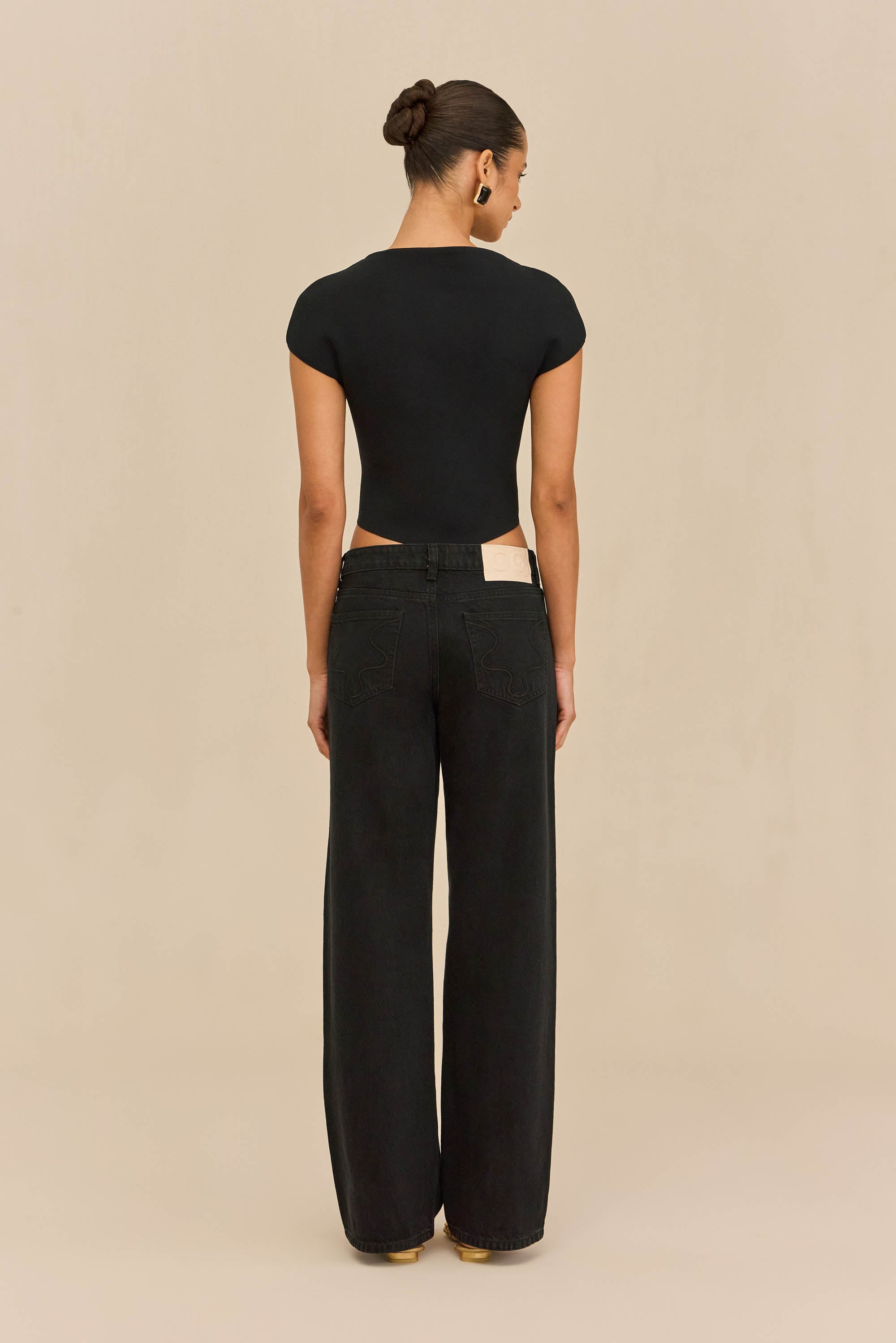 VIRGINIANA KNIT TOP - BLACK
