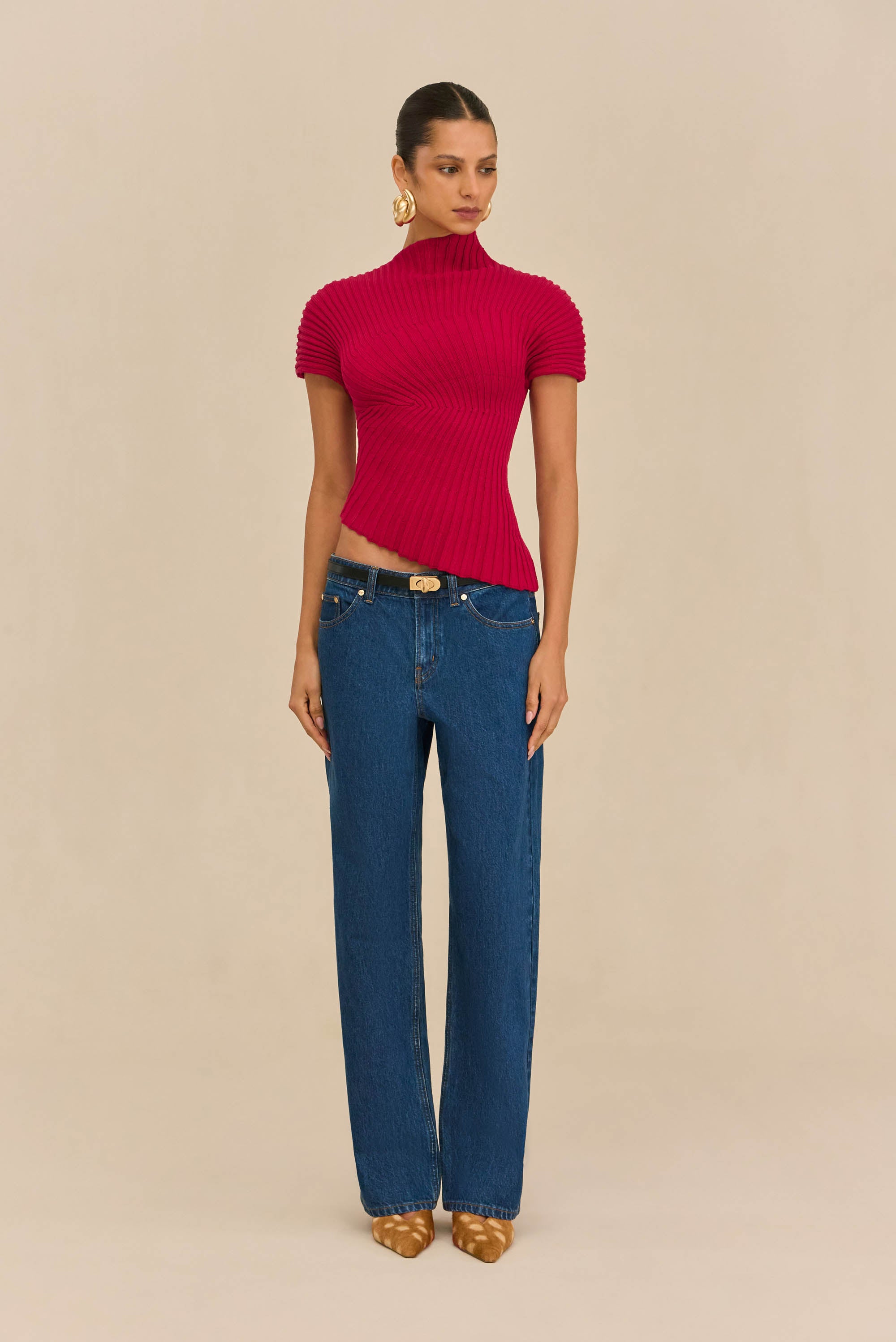 ANNEMIE KNIT TOP - MERLOT