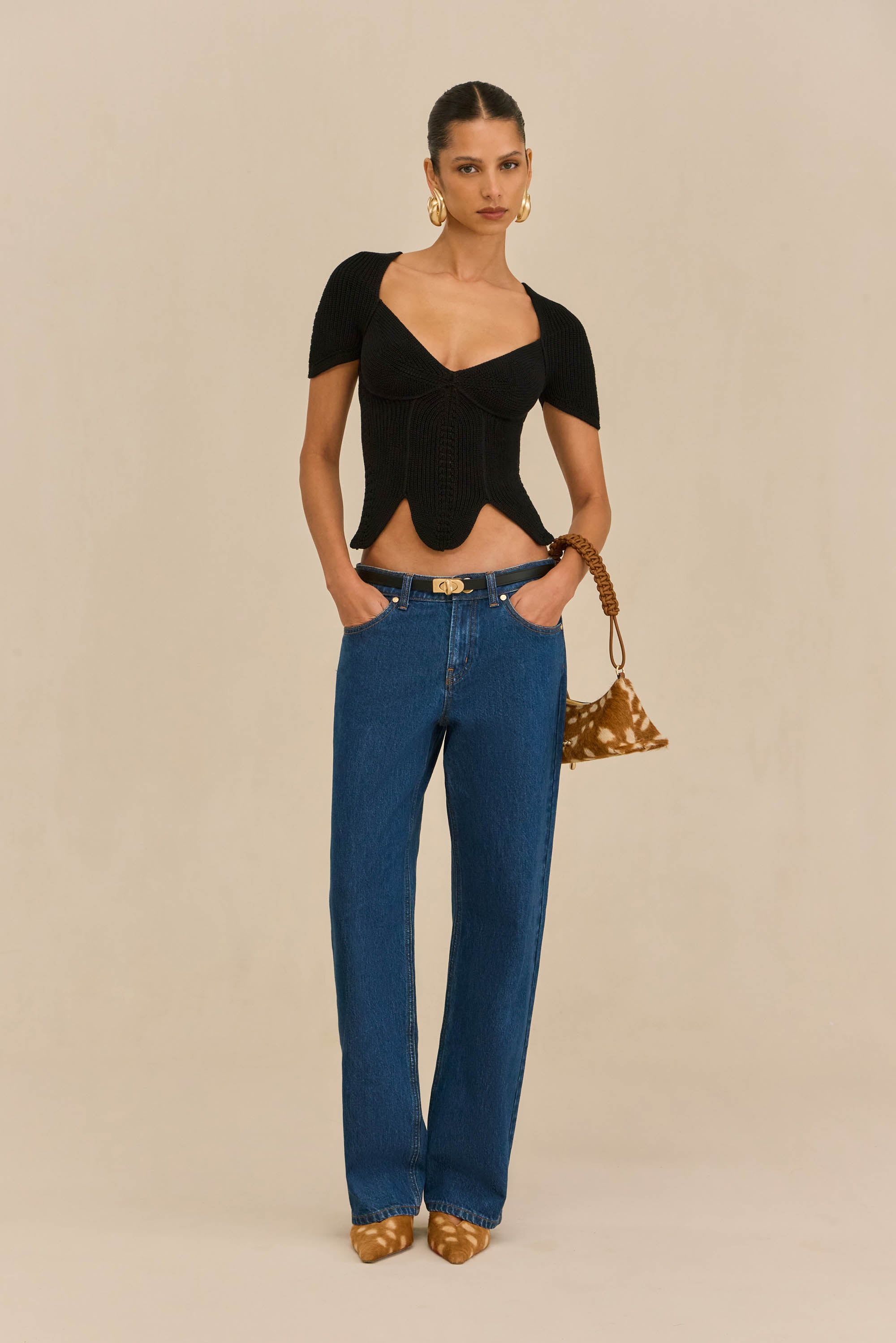 ELIZA KNIT TOP - BLACK