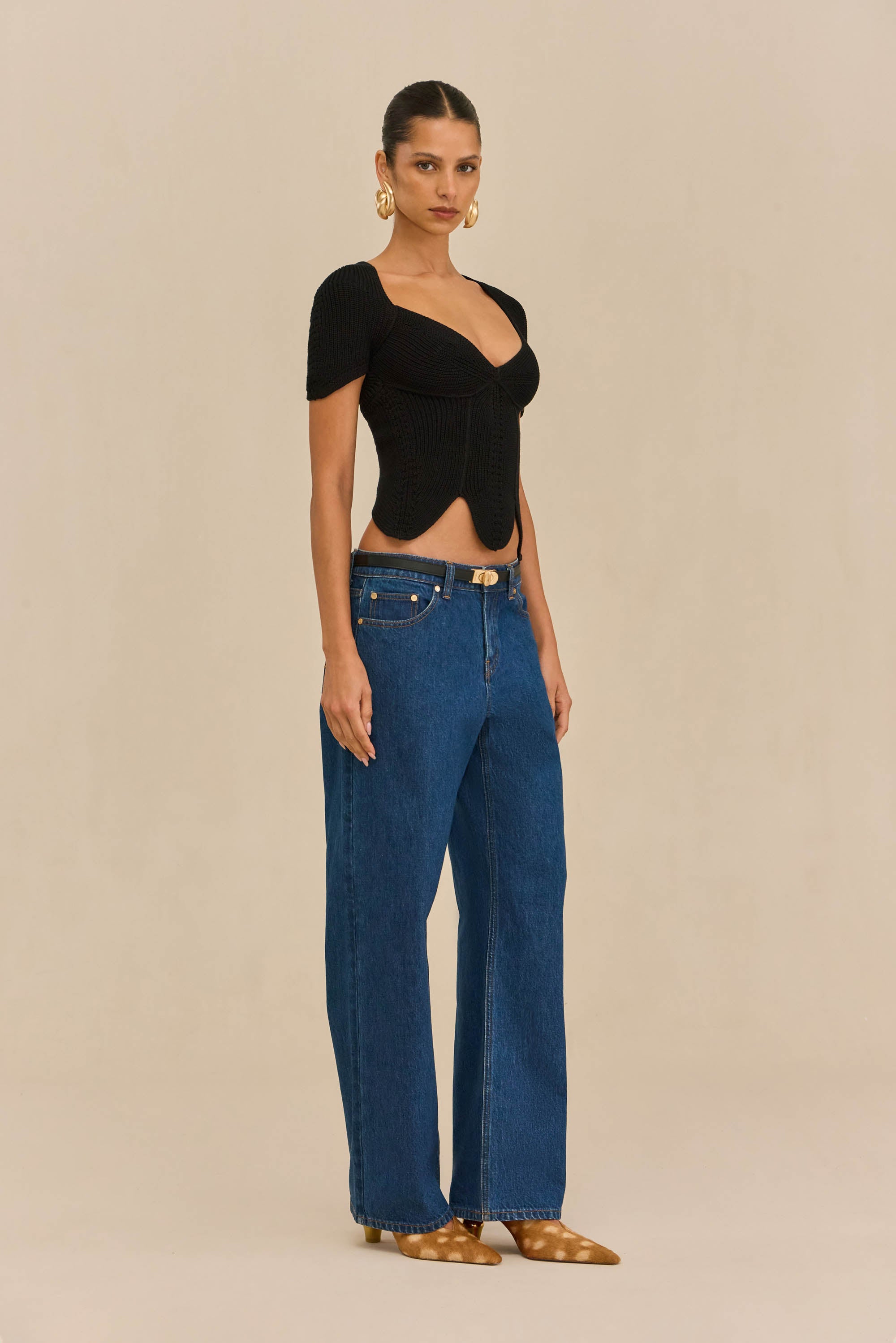 ELIZA KNIT TOP - BLACK