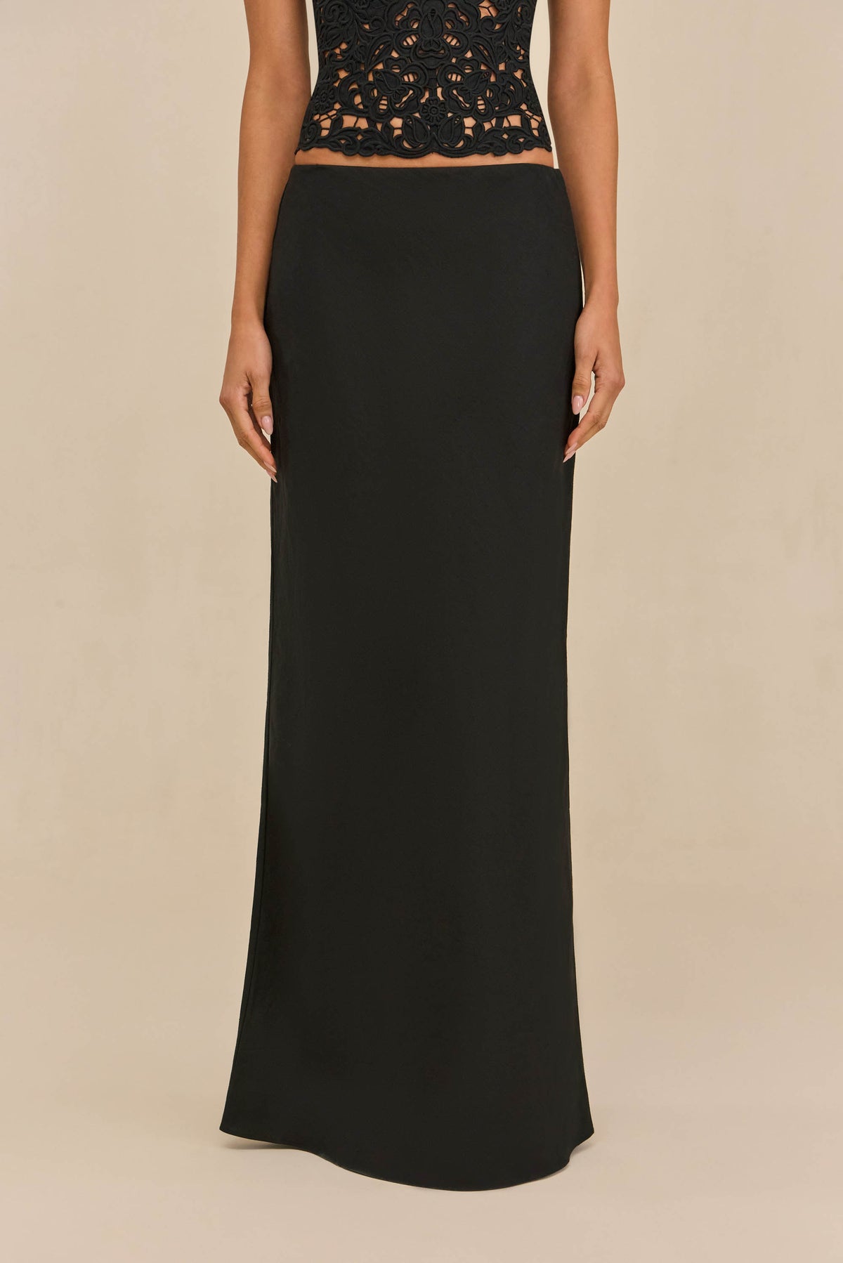 CHANTEL SKIRT - BLACK LINEN