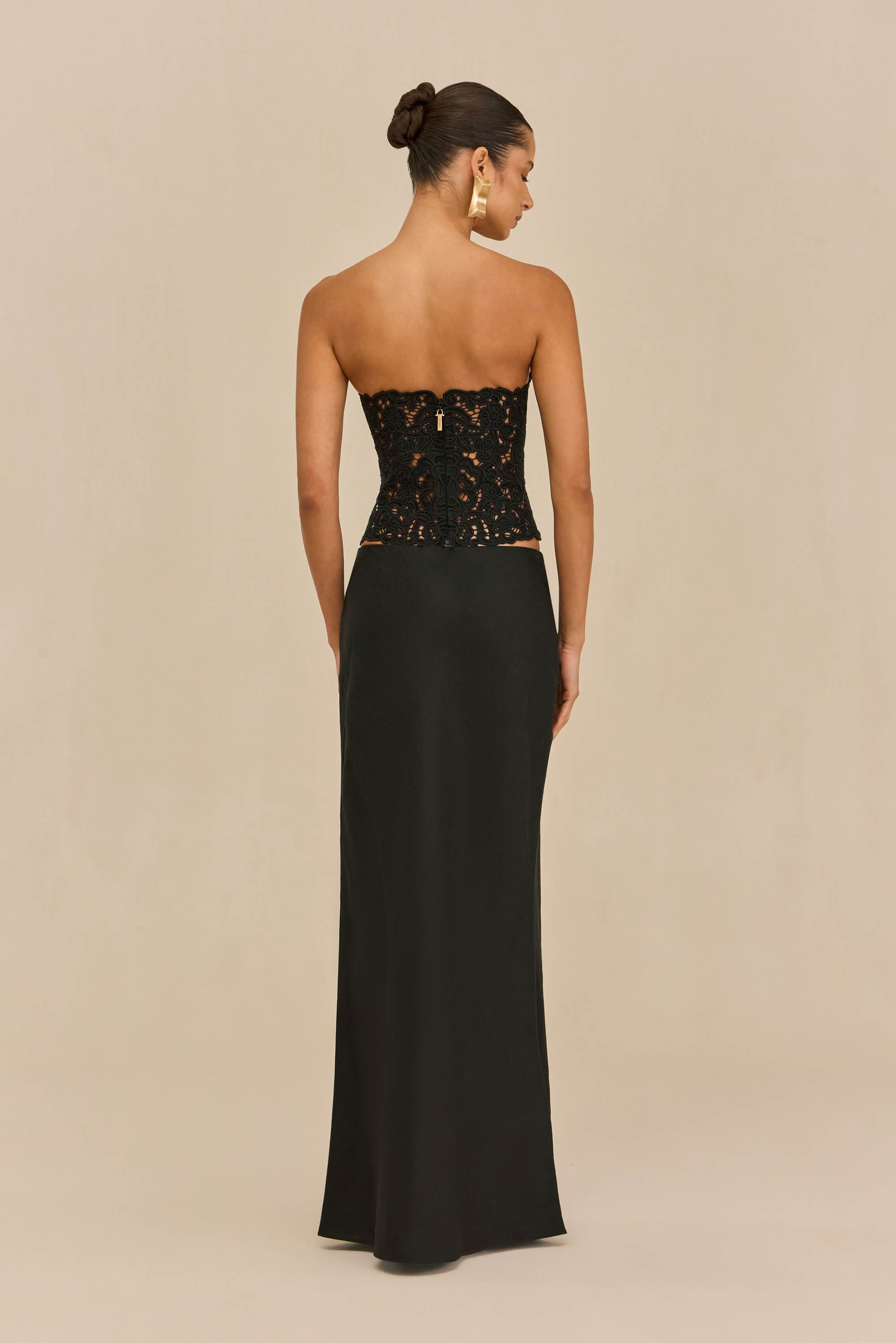 CHANTEL SKIRT - BLACK LINEN
