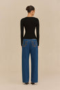 JEAN KNIT TOP - BLACK