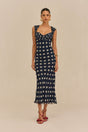 ELISEO DRESS - SMALL DOT DEEP LAKE