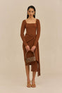 LERA KNIT DRESS - SADDLE