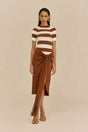 OLYA KNIT TOP - LARGE SADDLE STRIPE